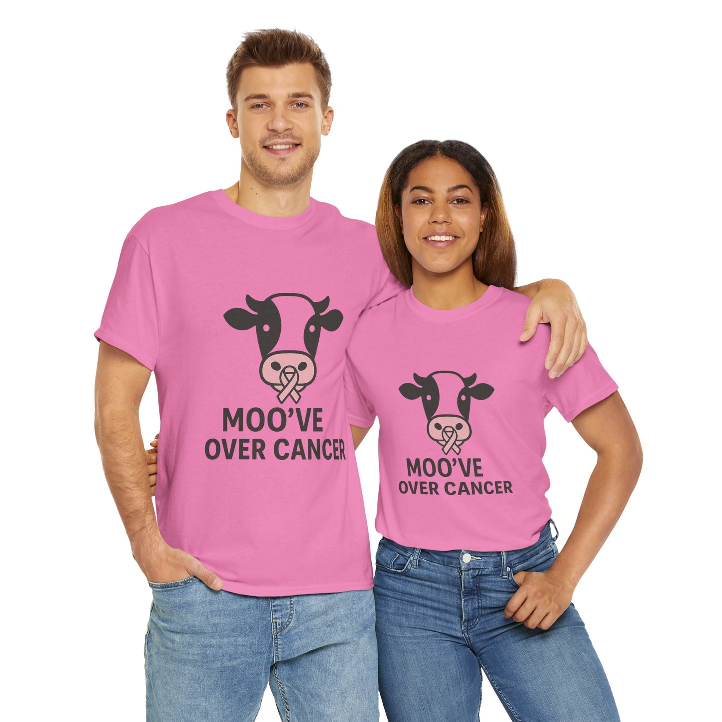 Moo've Over Cancer | Breast Cancer Awareness Cow Tee
