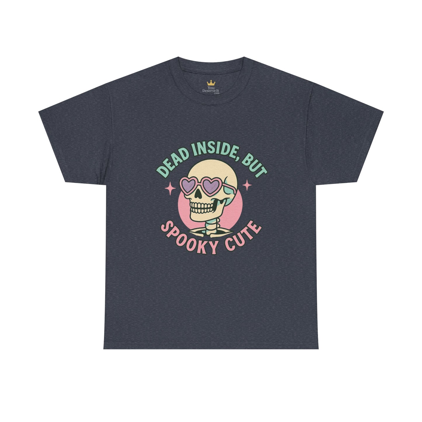 Dead Inside But Spooky Cute Shirt | Pastel Goth Skeleton Halloween Tee
