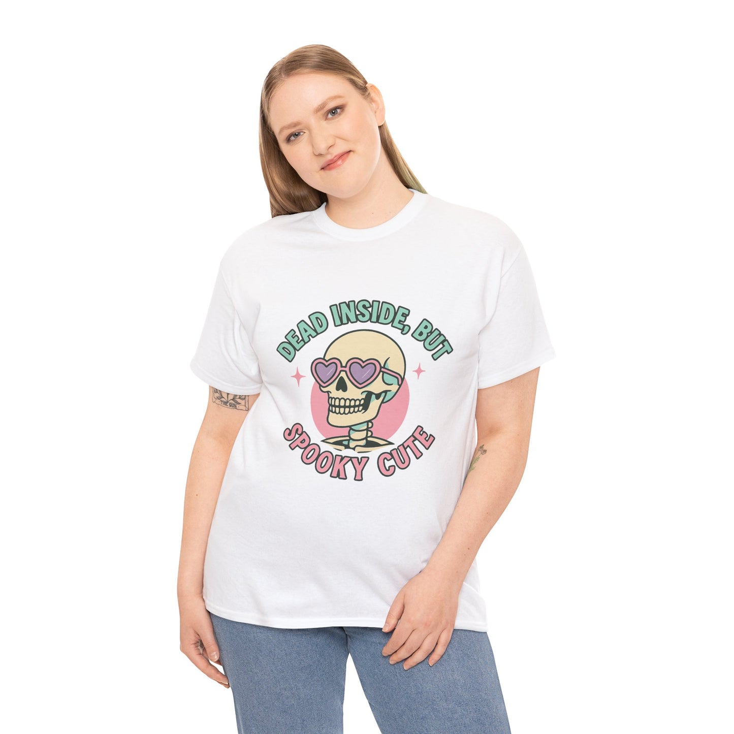 Dead Inside But Spooky Cute Shirt | Pastel Goth Skeleton Halloween Tee