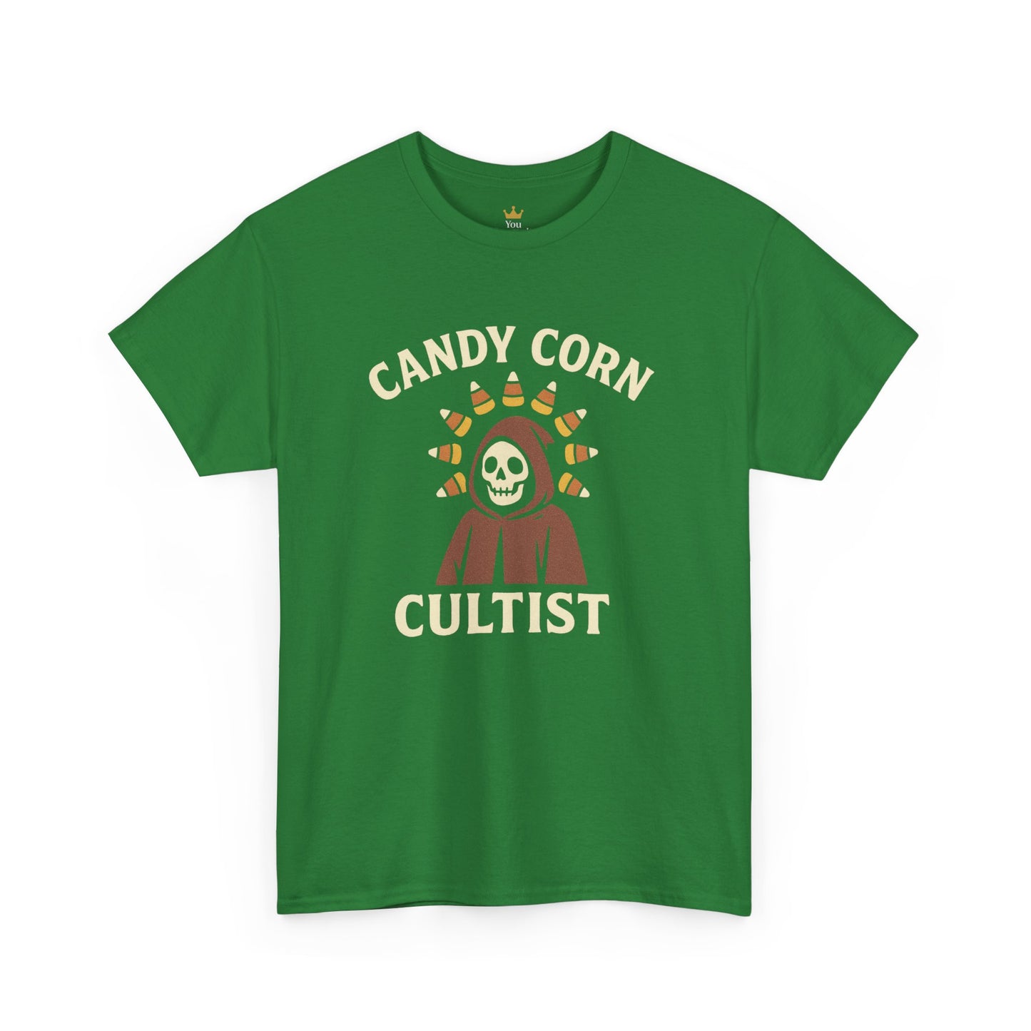 Candy Corn Cultist T-Shirt | Funny Halloween Graphic Tee for Sweet Tooth Fanatics