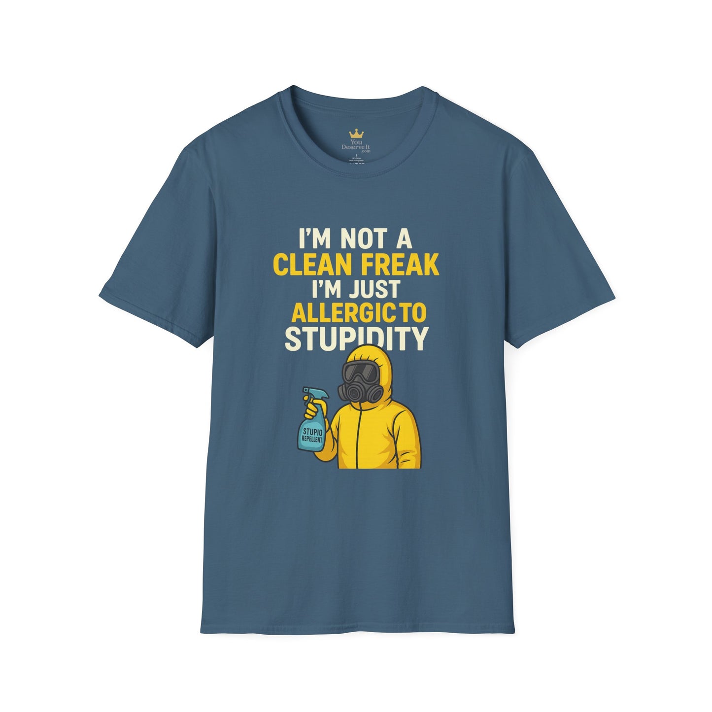 Funny Allergic to Stupidity T-Shirt, Gift for Clean Freaks, Quirky Statement Tee, Unisex Humor Shirt, Perfect for Friends & Family