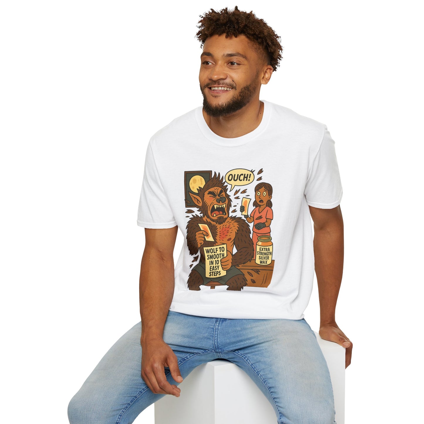 Werewolf Waxing Humor T-Shirt – “Wolf to Smooth” Spa Comedy Design