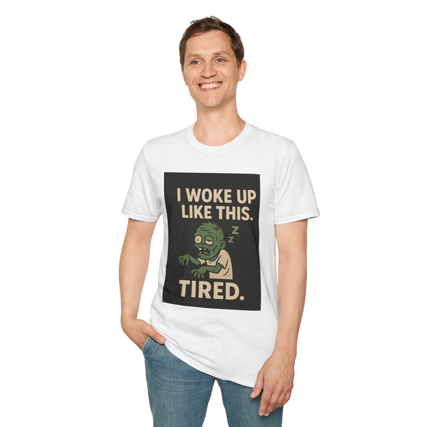 I Woke Up Like This Tired Zombie Shirt | Funny Sleepy Halloween Graphic Tee
