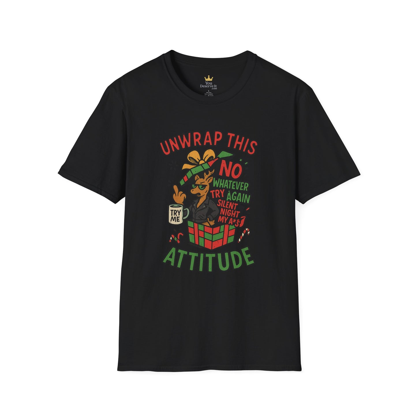 Unwrap This Attitude Christmas Shirt | Funny Sarcastic Holiday Tee | Sassy Anti-Christmas Style