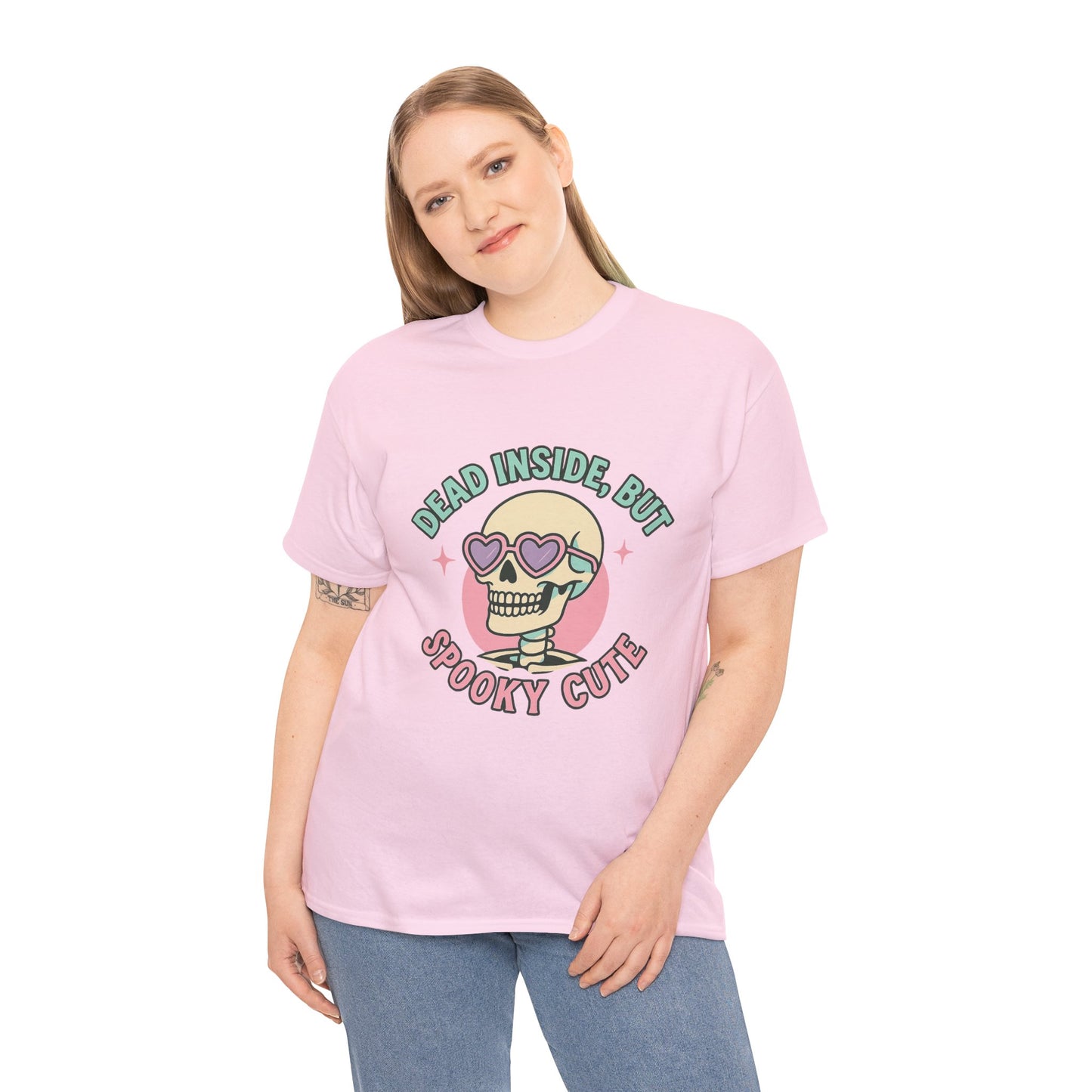Dead Inside But Spooky Cute Shirt | Pastel Goth Skeleton Halloween Tee