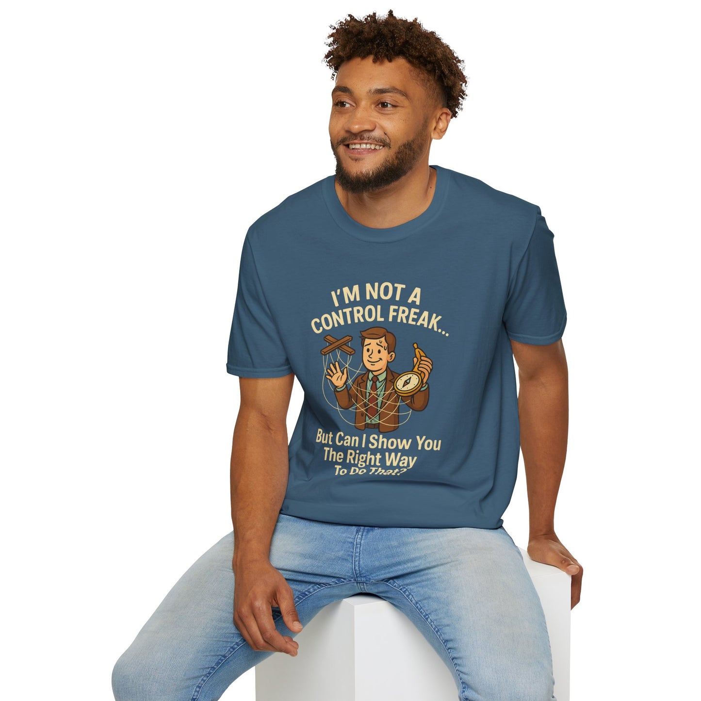 Funny Control Freak “I’m Not A Control Freak… But Can I Show You The Right Way To Do That?” Unisex T-Shirt, Gift for Teachers, Quirky Humor Tee, Ideal for Birthdays, Casual Wear, Everyday Laughter