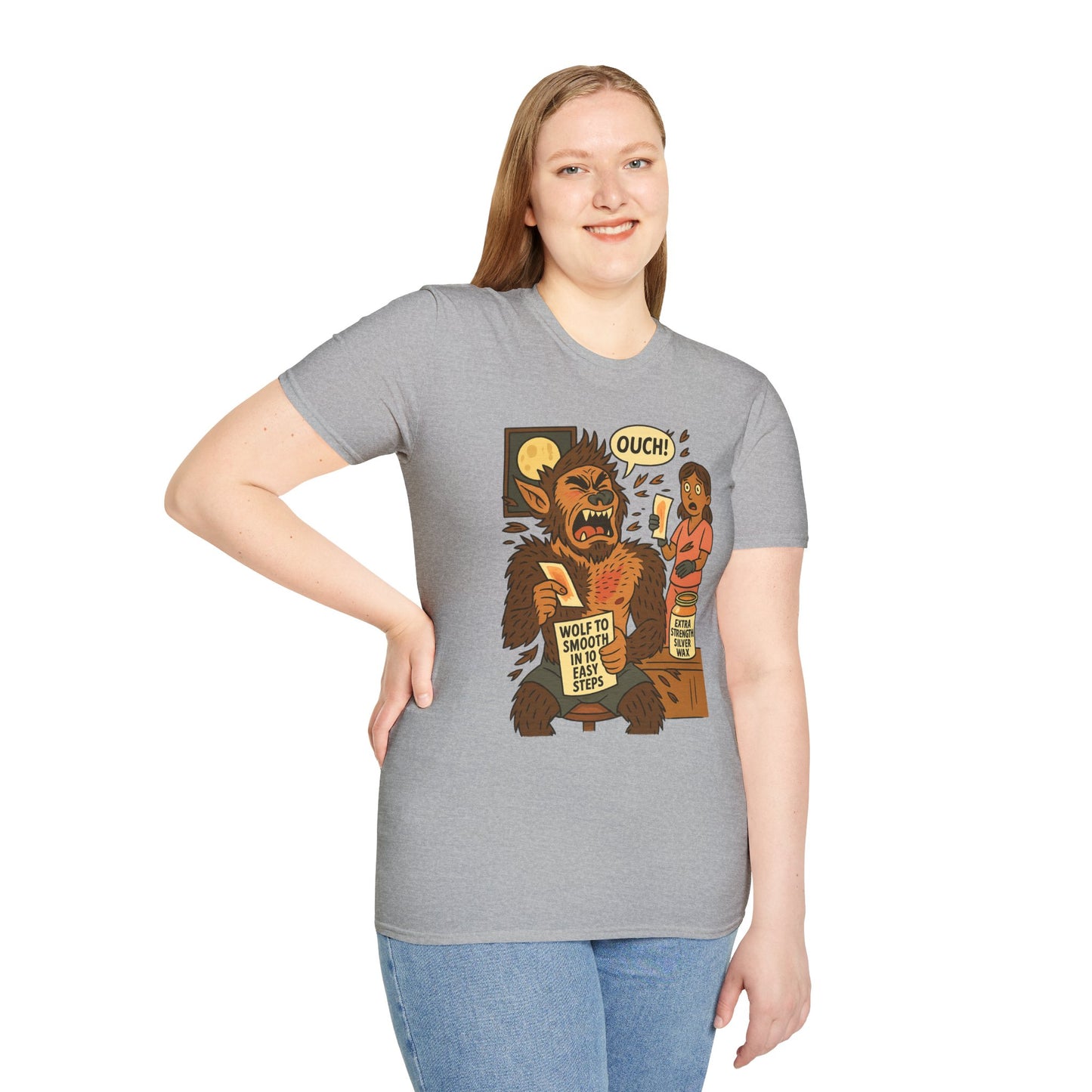 Werewolf Waxing Humor T-Shirt – “Wolf to Smooth” Spa Comedy Design