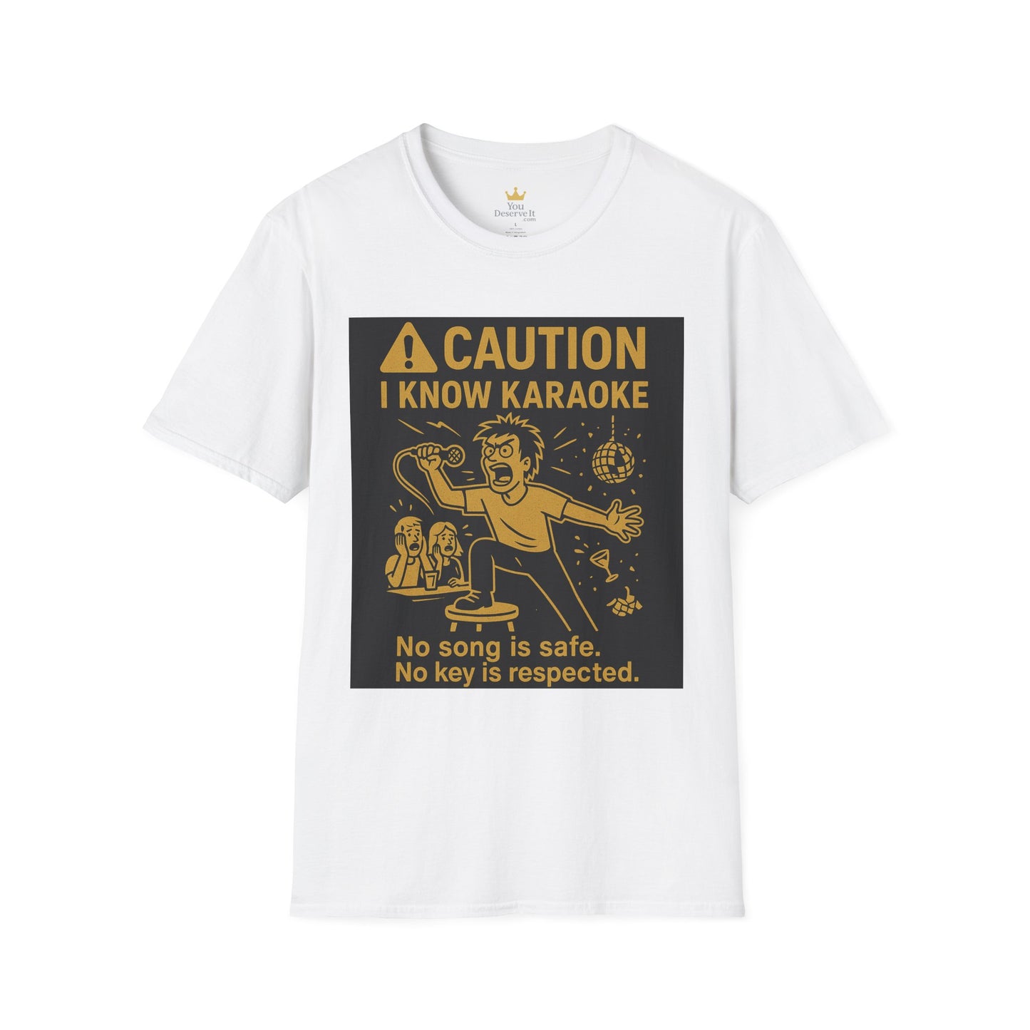 Caution I Know Karaoke Shirt | Funny Music Lover Tee, No Key Is Safe Graphic