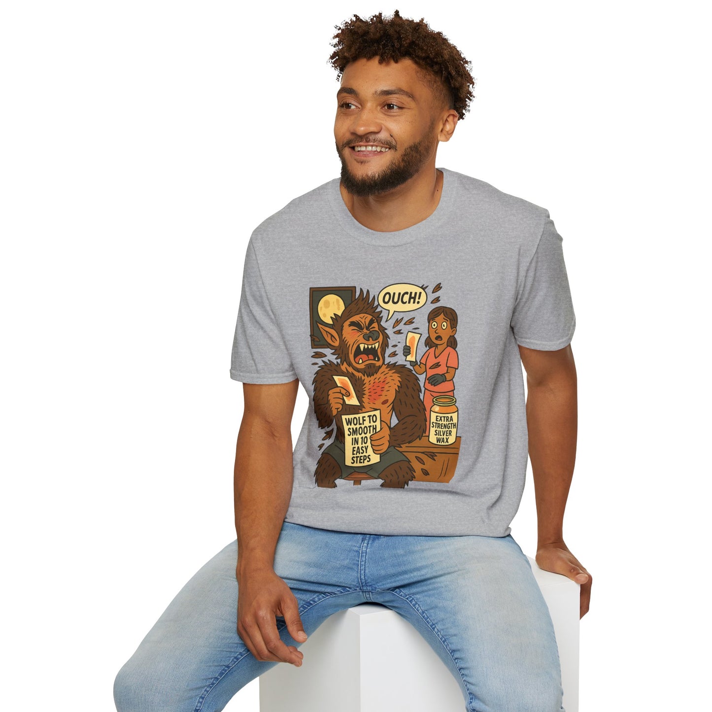 Werewolf Waxing Humor T-Shirt – “Wolf to Smooth” Spa Comedy Design