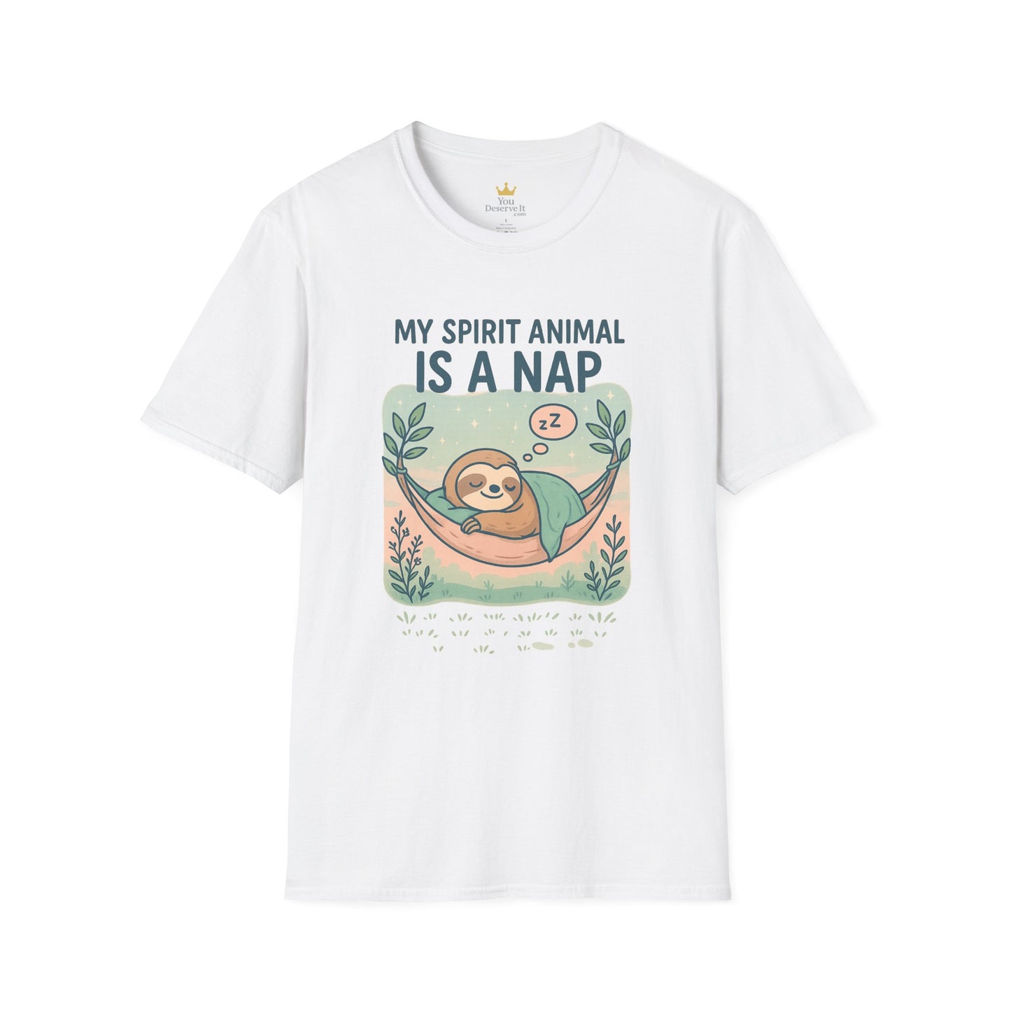My Spirit Animal Is a Nap T-Shirt | Cute Sleepy Sloth in Hammock Design