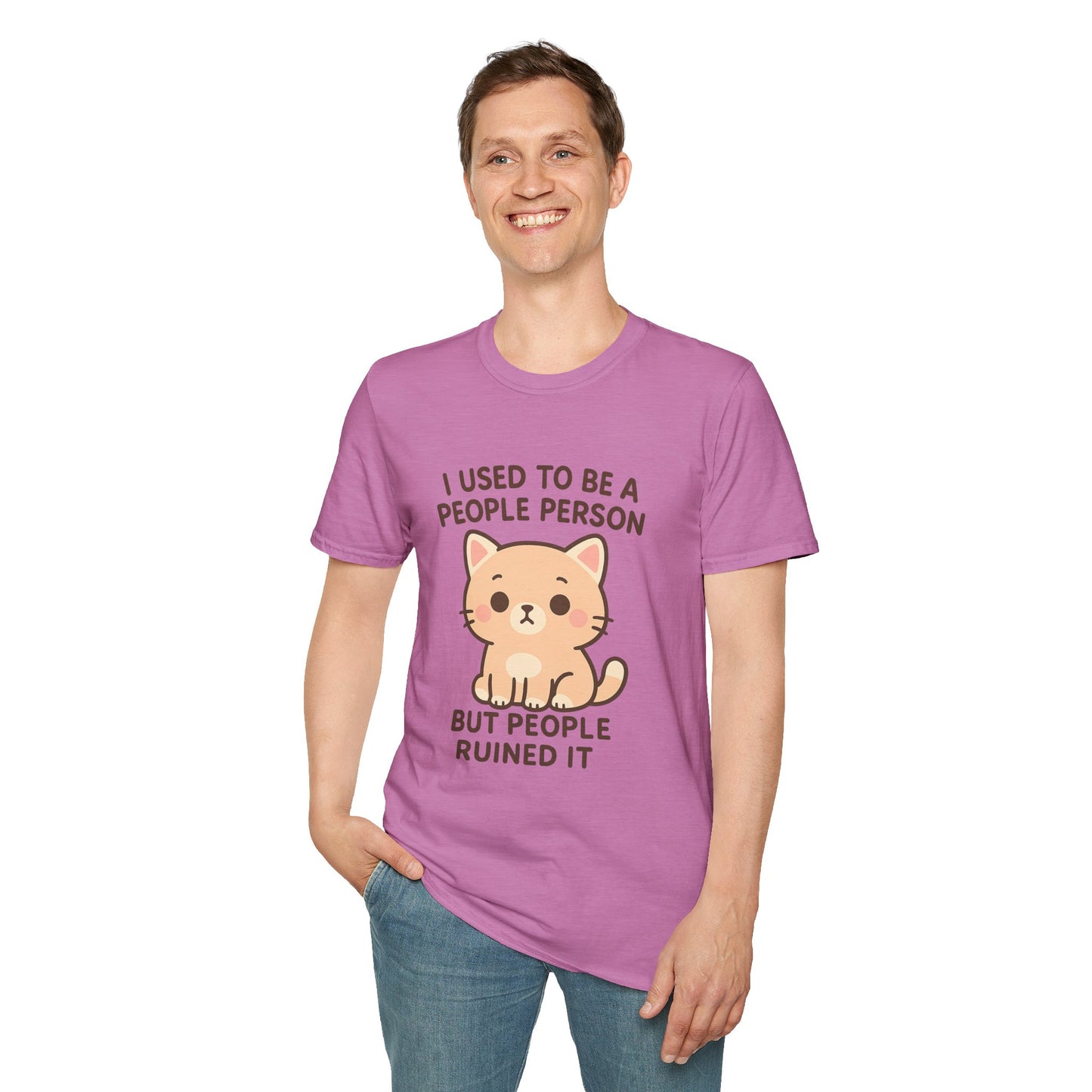 Funny Anti-Social Cat Shirt | I Used to Be a People Person But People Ruined It Tee