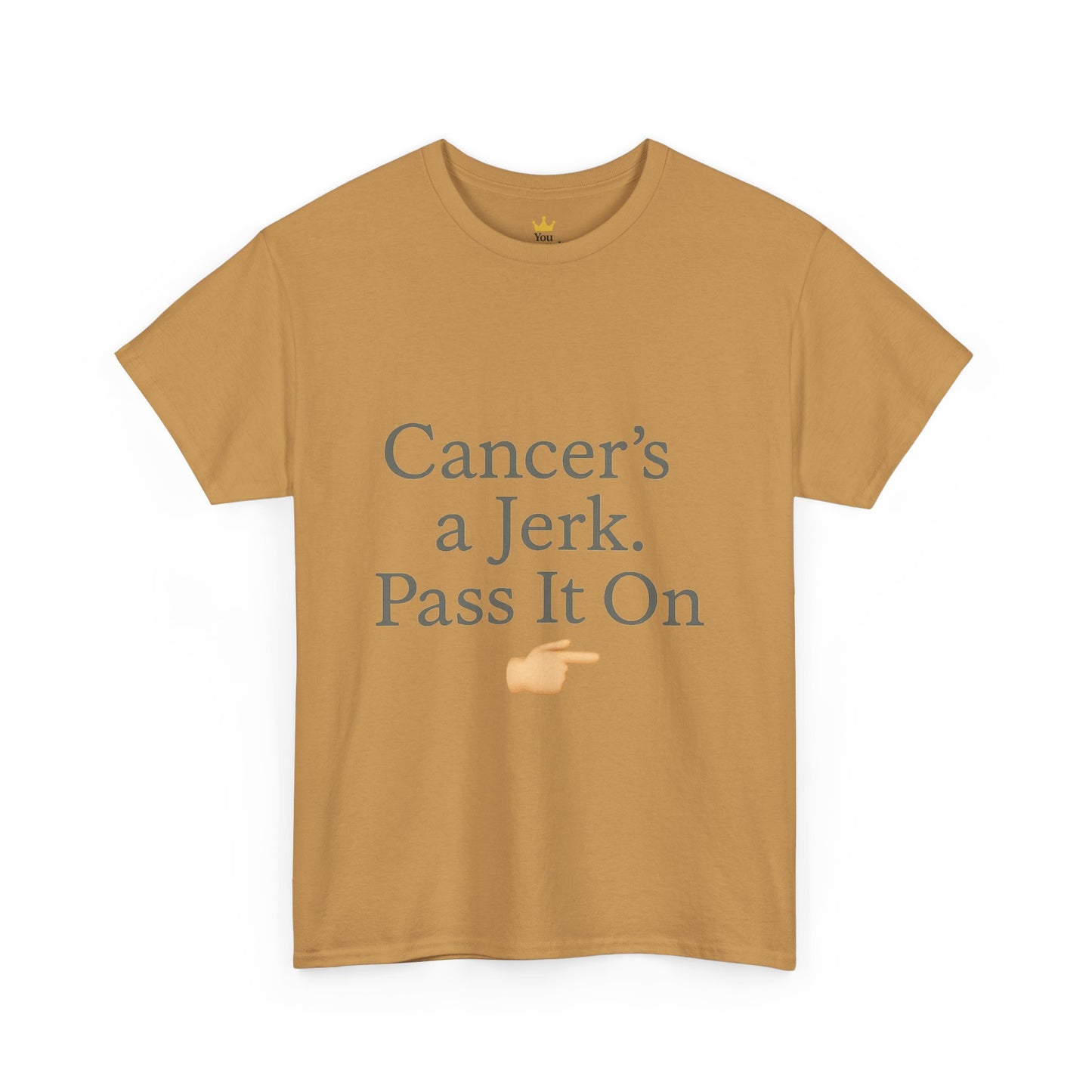 Cancer's a Jerk Shirt | Funny Supportive Awareness T-Shirt with Pointing Emoji