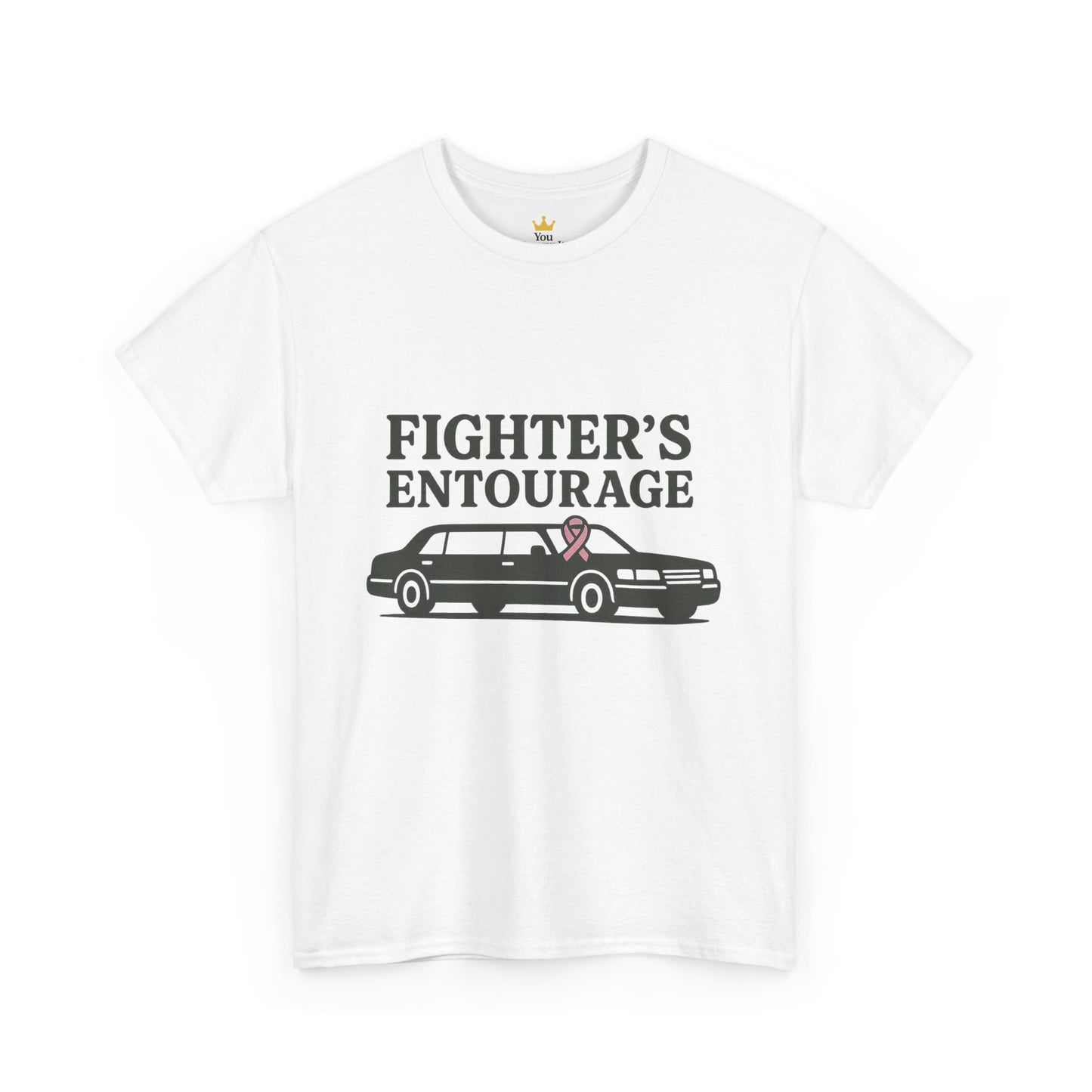 Fighter's Entourage Shirt | Breast Cancer Awareness Tee with Limo and Ribbon Design