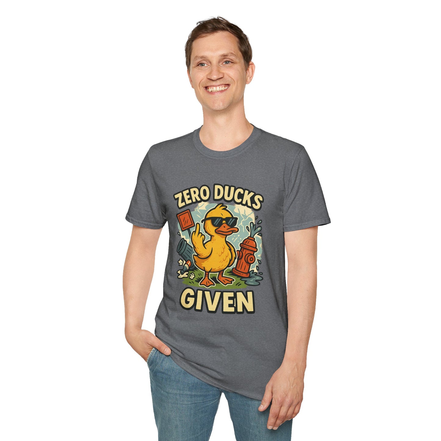 Zero Ducks Given T-Shirt | Funny Sarcastic Duck Flipping Off Graphic Tee