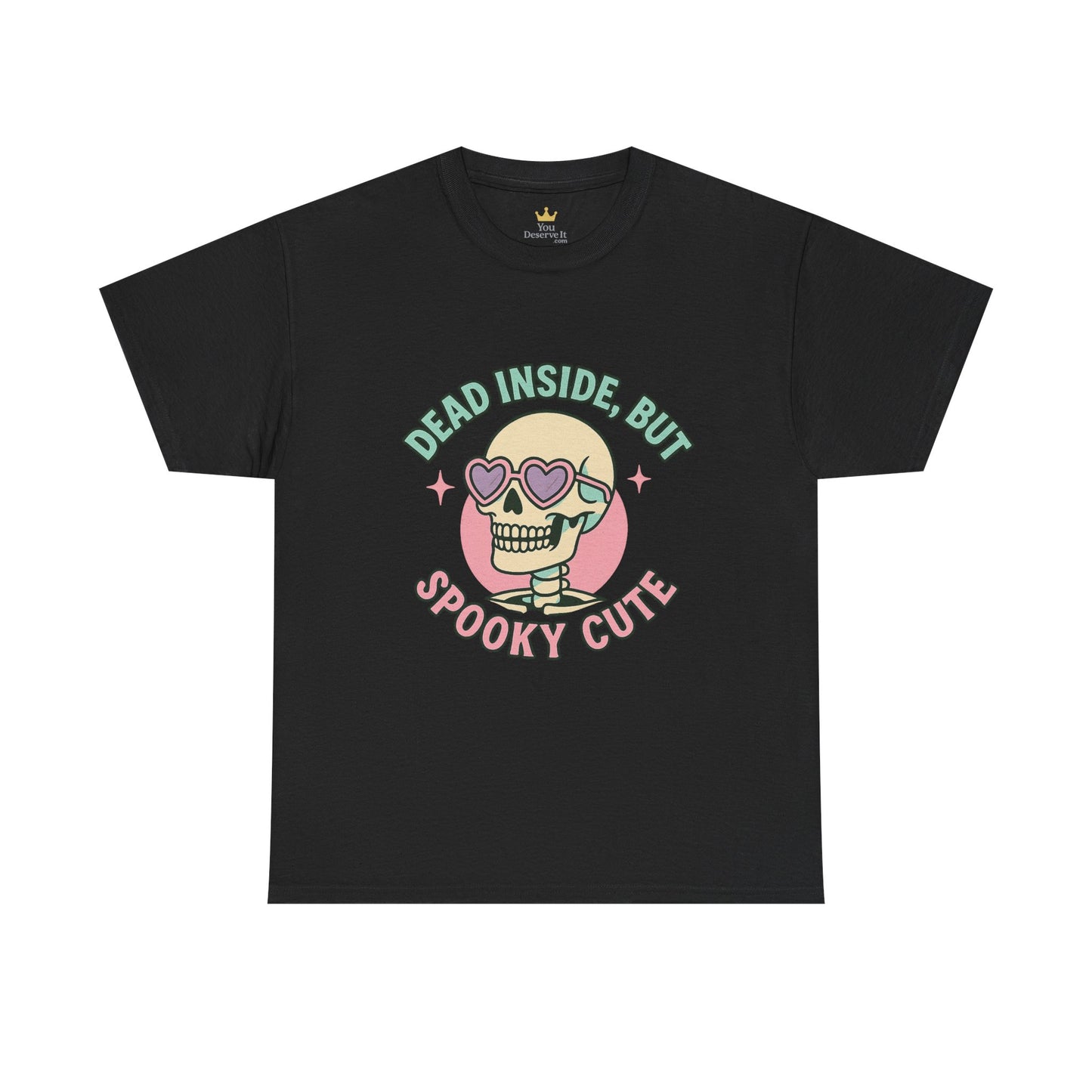 Dead Inside But Spooky Cute Shirt | Pastel Goth Skeleton Halloween Tee
