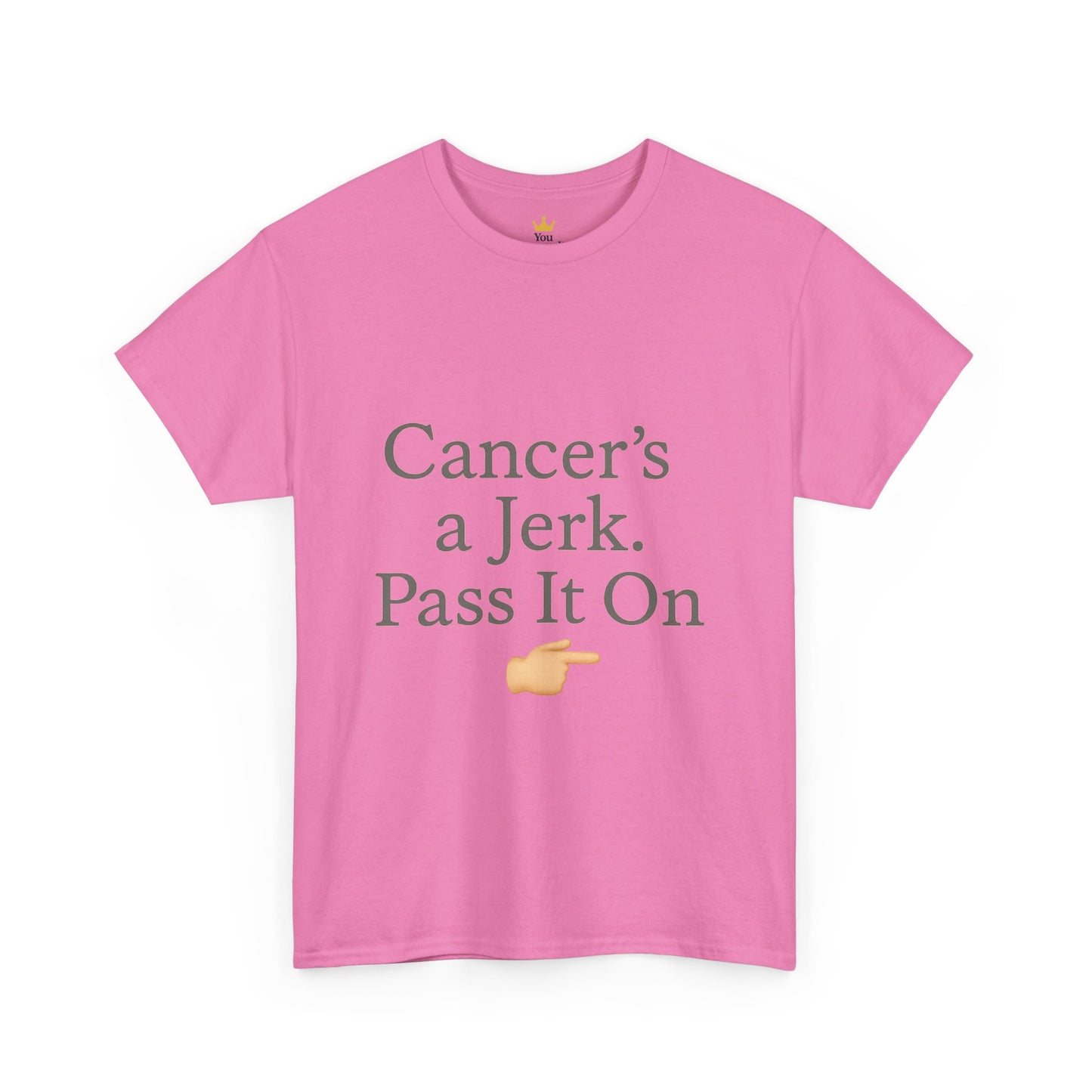 Cancer's a Jerk Shirt | Funny Supportive Awareness T-Shirt with Pointing Emoji