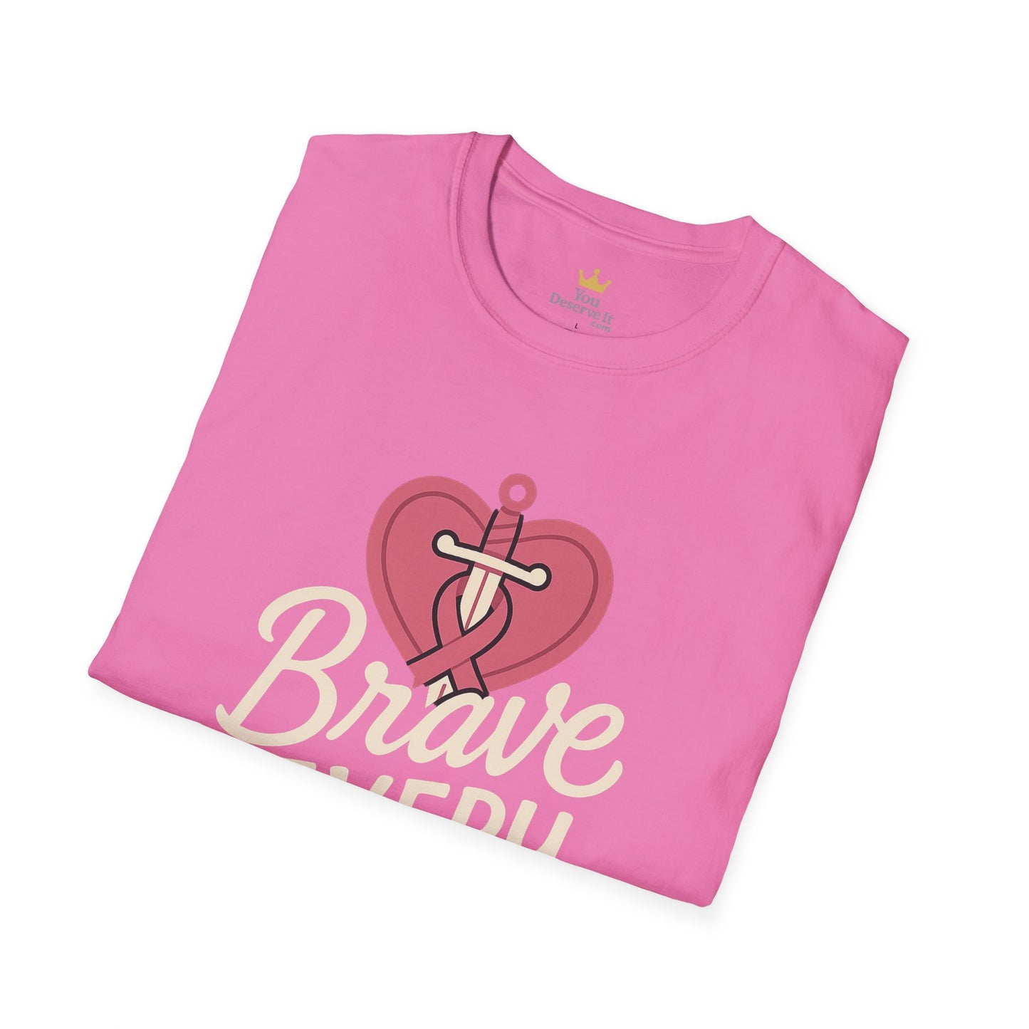 Brave Every Day Shirt | Breast Cancer Awareness Tee with Sword & Ribbon Heart