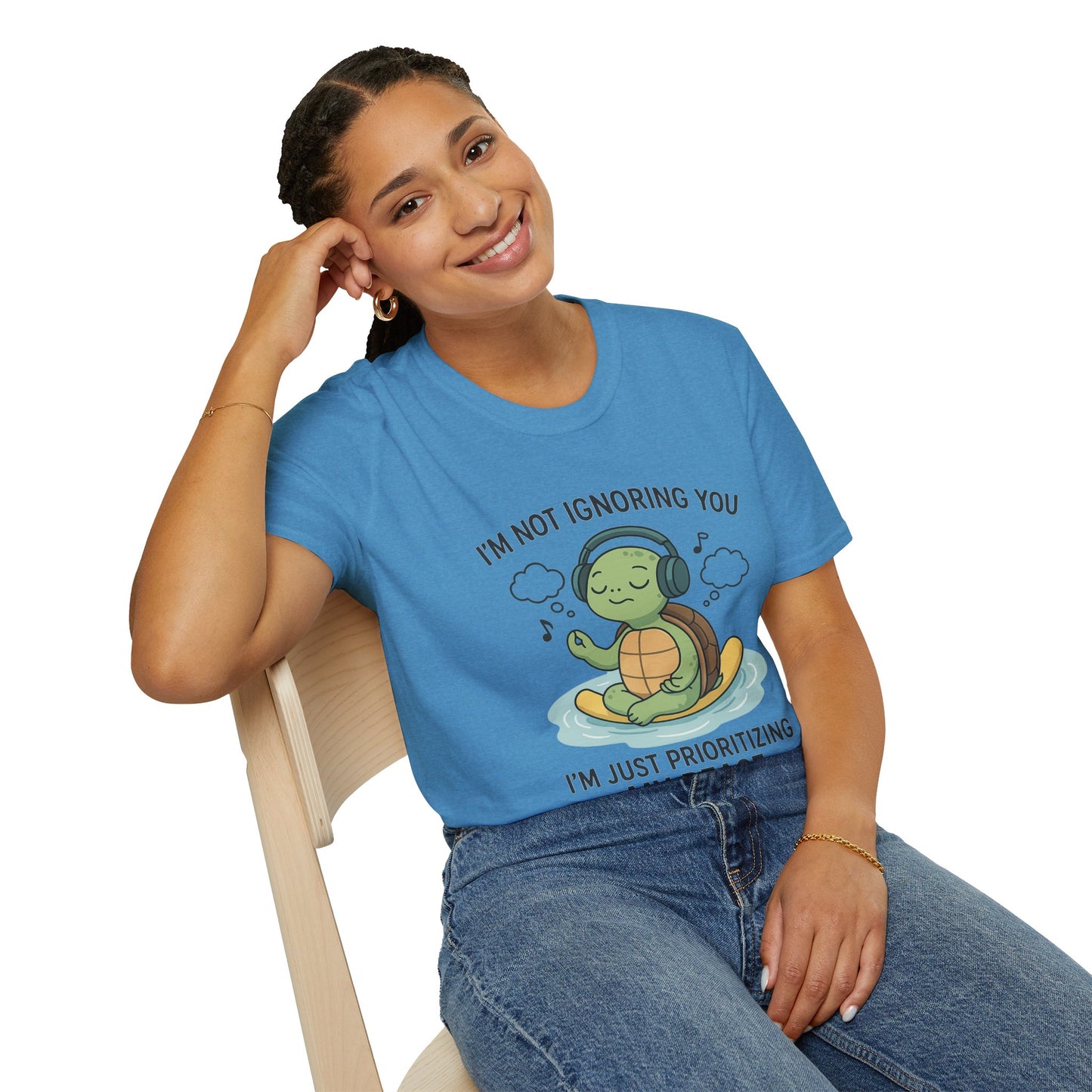 Calm Vibes Turtle T-Shirt - My Peace Graphic Tee, Relaxation Shirt, Nature Lover Gift, Mindfulness Apparel, Cute Animal Top