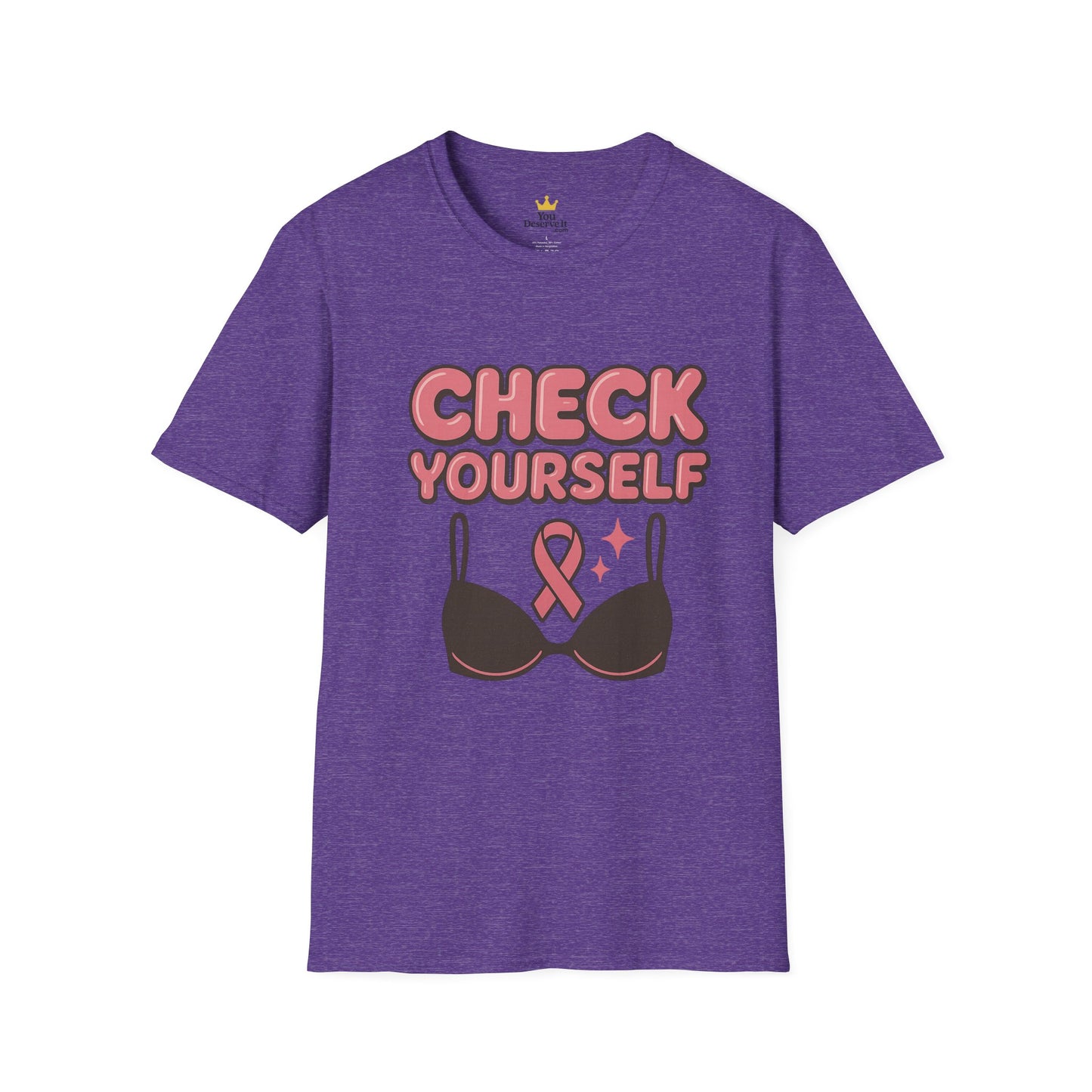 Check Yourself Breast Cancer Awareness T-Shirt | Funny Bra Ribbon Tee for Women