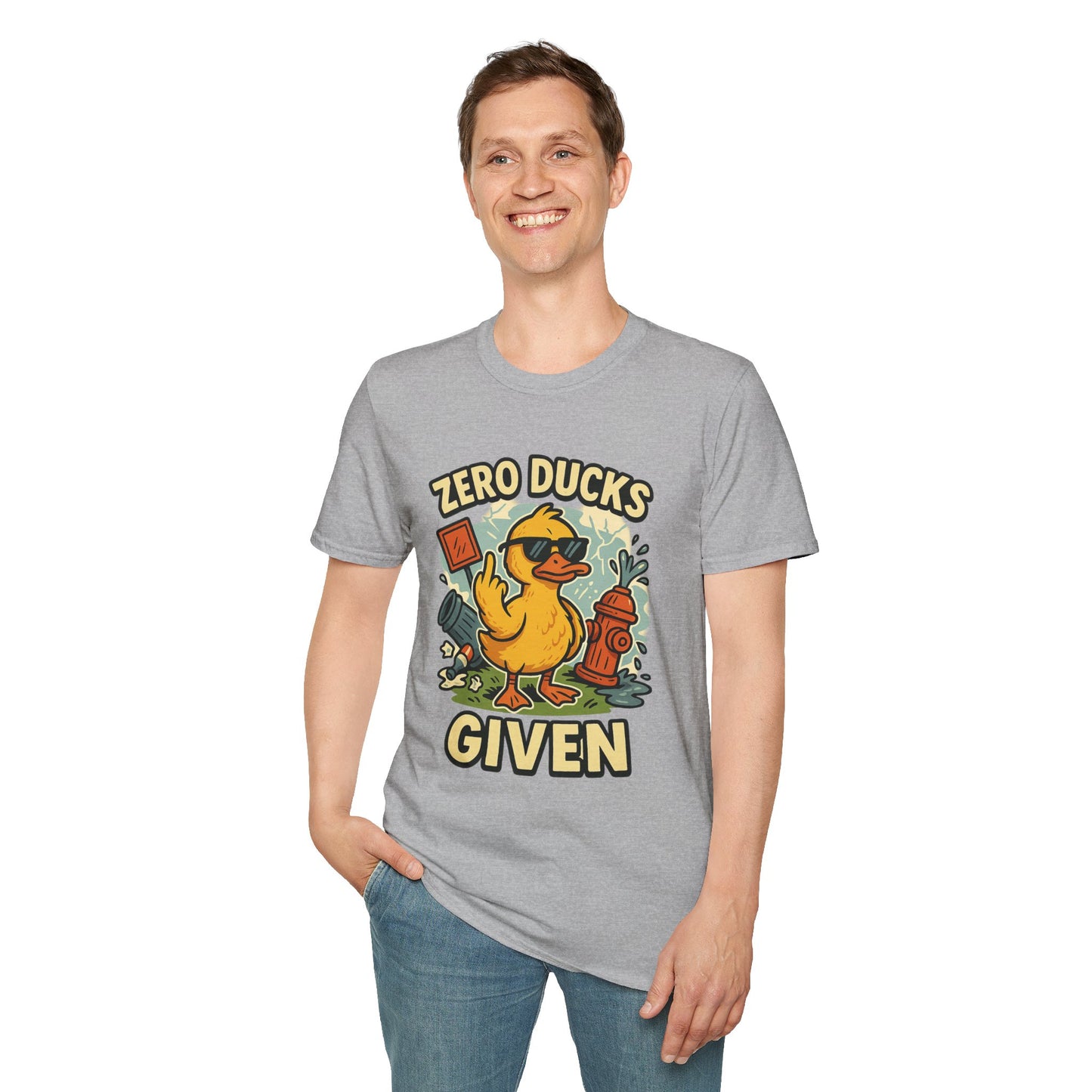Zero Ducks Given T-Shirt | Funny Sarcastic Duck Flipping Off Graphic Tee