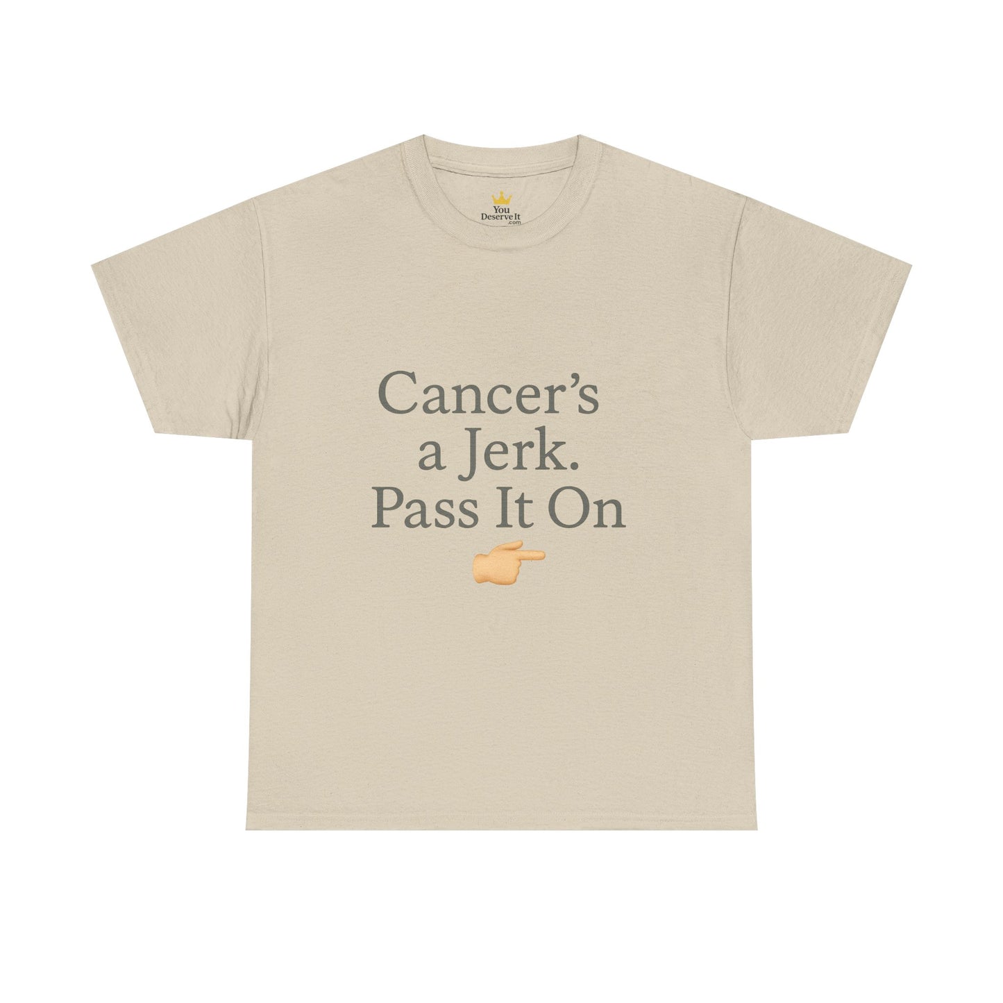 Cancer's a Jerk Shirt | Funny Supportive Awareness T-Shirt with Pointing Emoji