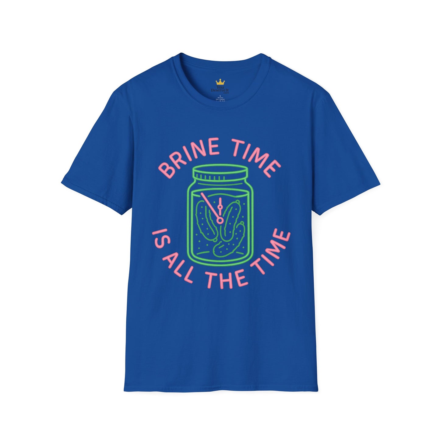 Brine Time Is All the Time – Retro Neon Pickle Jar T-Shirt