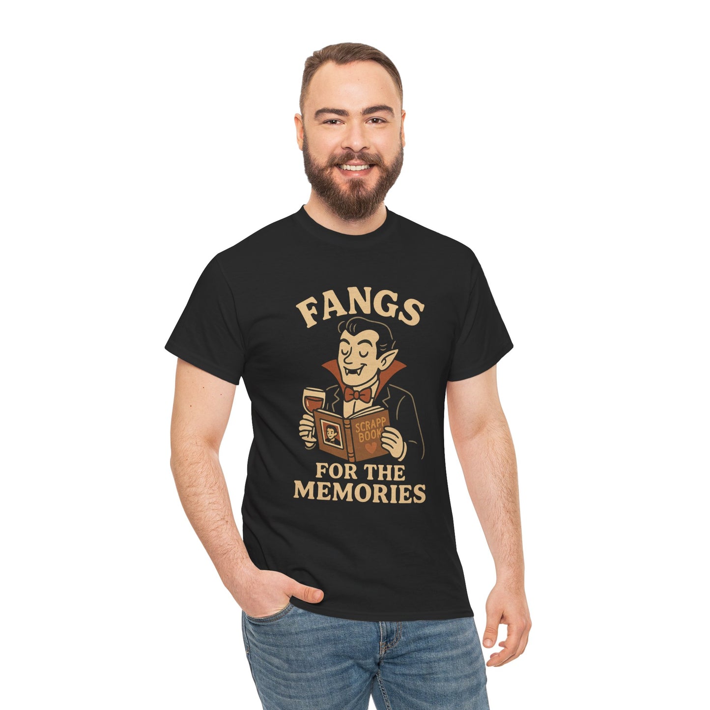 Fangs for the Memories Shirt | Funny Vampire Halloween Tee with Scrapbook Design