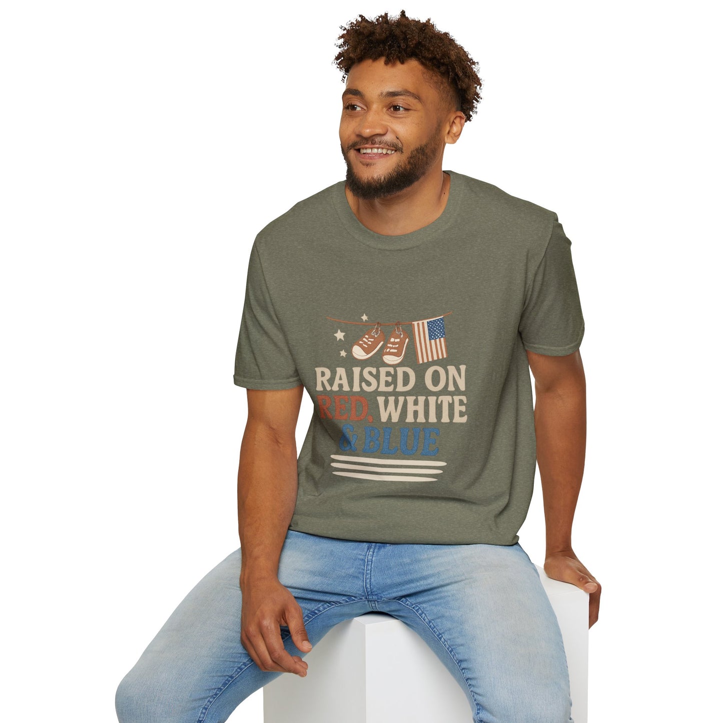 Raised on Red, White & Blue | Vintage Patriotic Tee