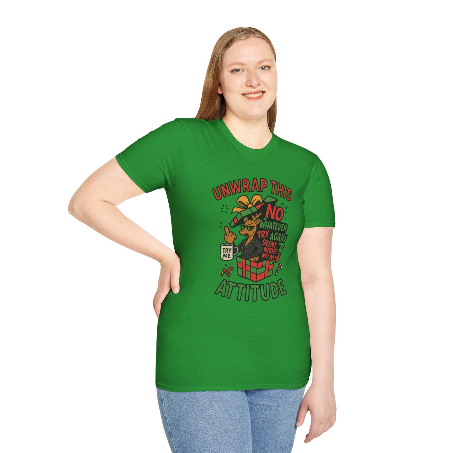 Unwrap This Attitude Christmas Shirt | Funny Sarcastic Holiday Tee | Sassy Anti-Christmas Style