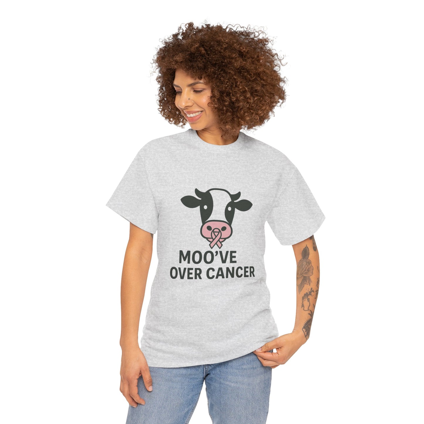Moo've Over Cancer | Breast Cancer Awareness Cow Tee