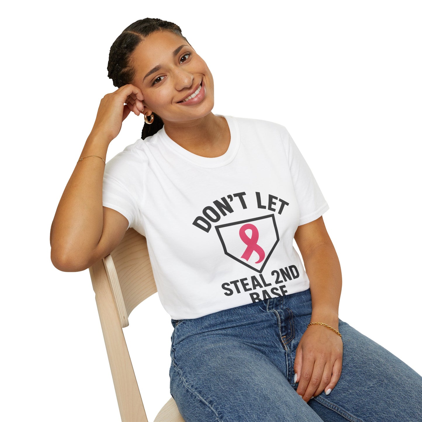 Funny Breast Cancer Awareness Shirt | Don't Let Cancer Steal 2nd Base Tee