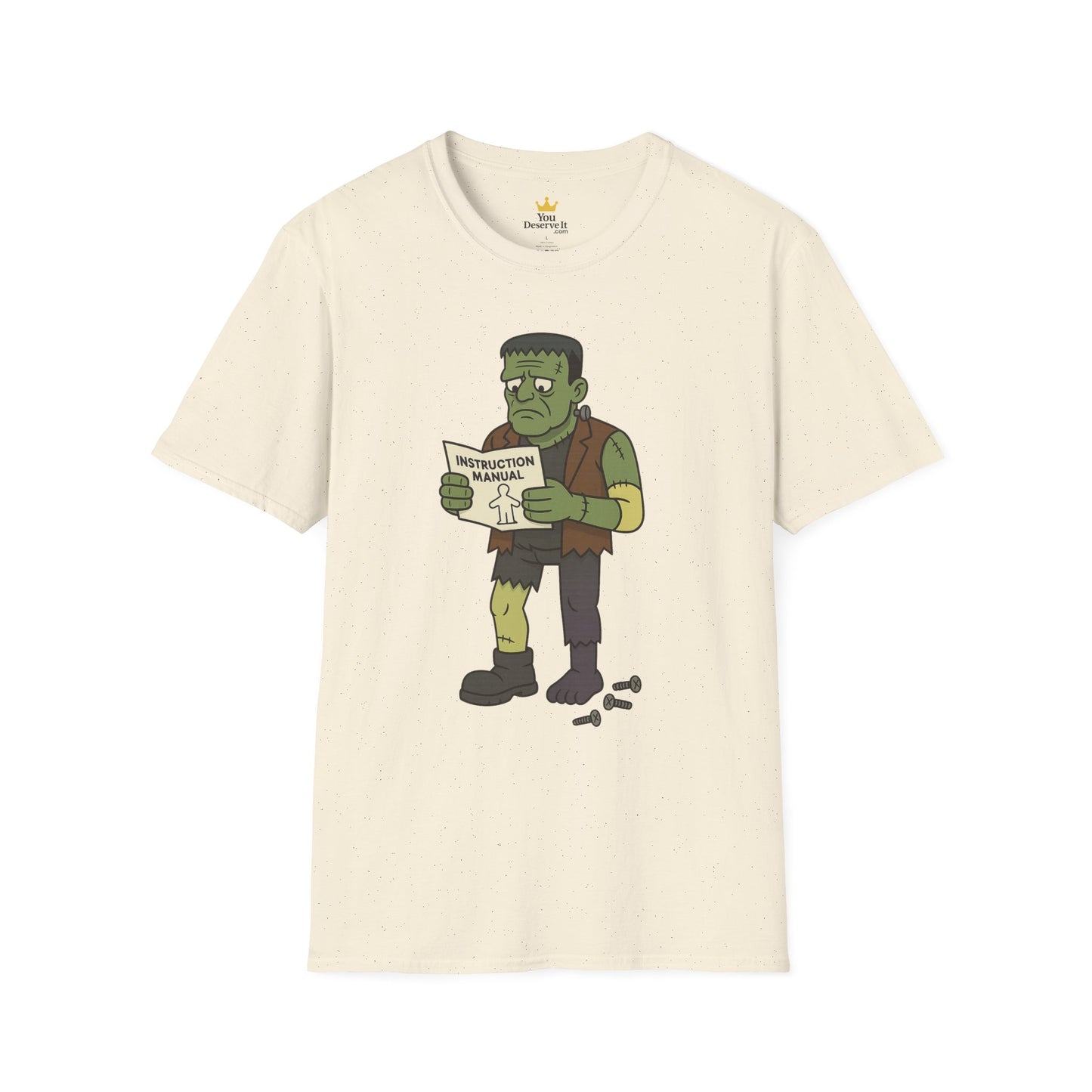 Funny Frankenstein T-Shirt, Unisex Softstyle Tee, Halloween Costume, Horror Movie Lover Gift, Cozy Casual Wear, Graphic Tee