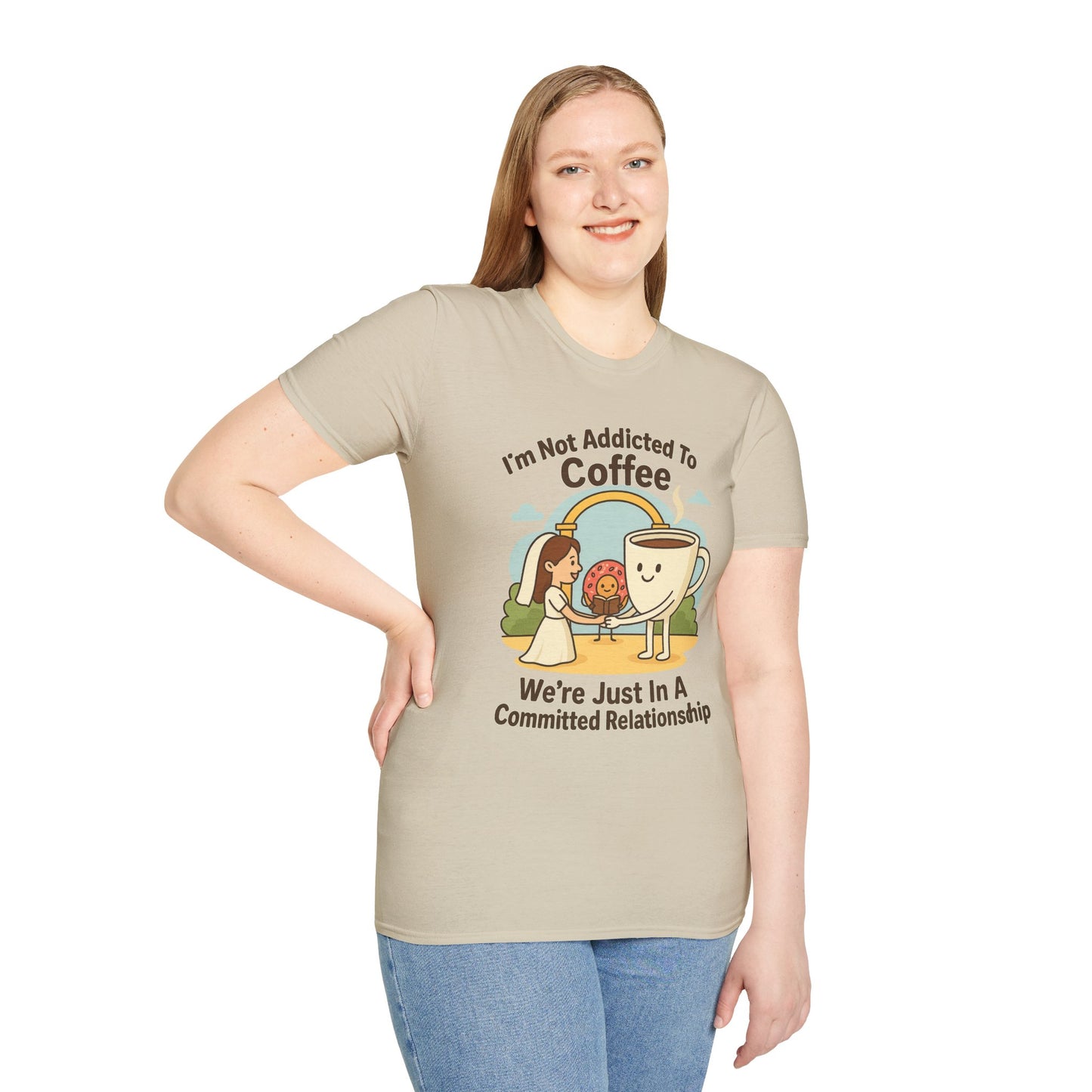 Funny Coffee T-Shirt, Gift for Coffee Lovers, Unisex Softstyle Tee, Cute Relationship Humor Shirt, Perfect for Birthdays and Coffee