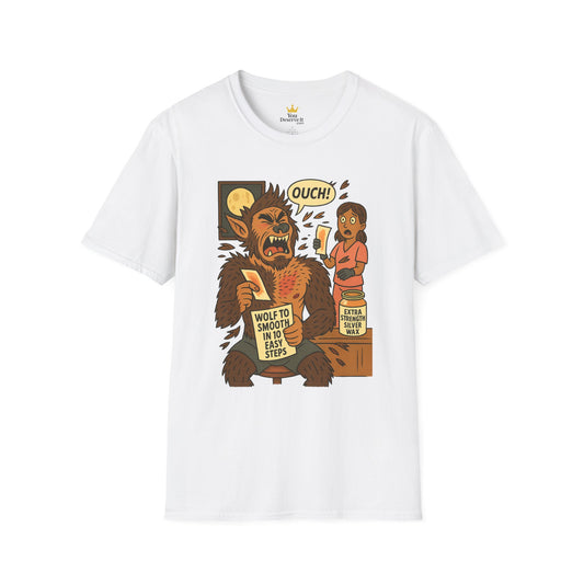 Werewolf Waxing Humor T-Shirt – “Wolf to Smooth” Spa Comedy Design