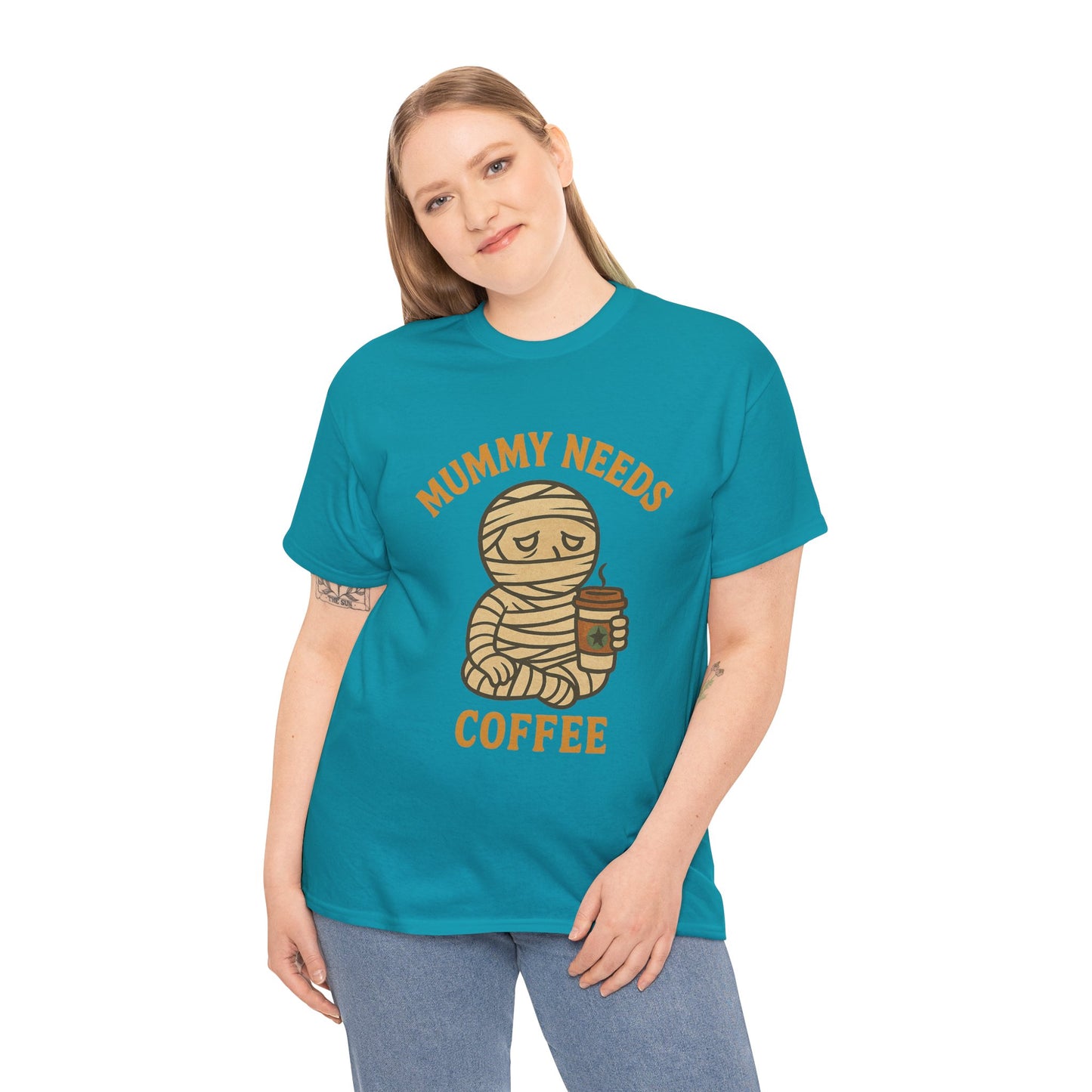 Mummy Needs Coffee Shirt | Funny Halloween Tired Mom Tee with Caffeine Theme