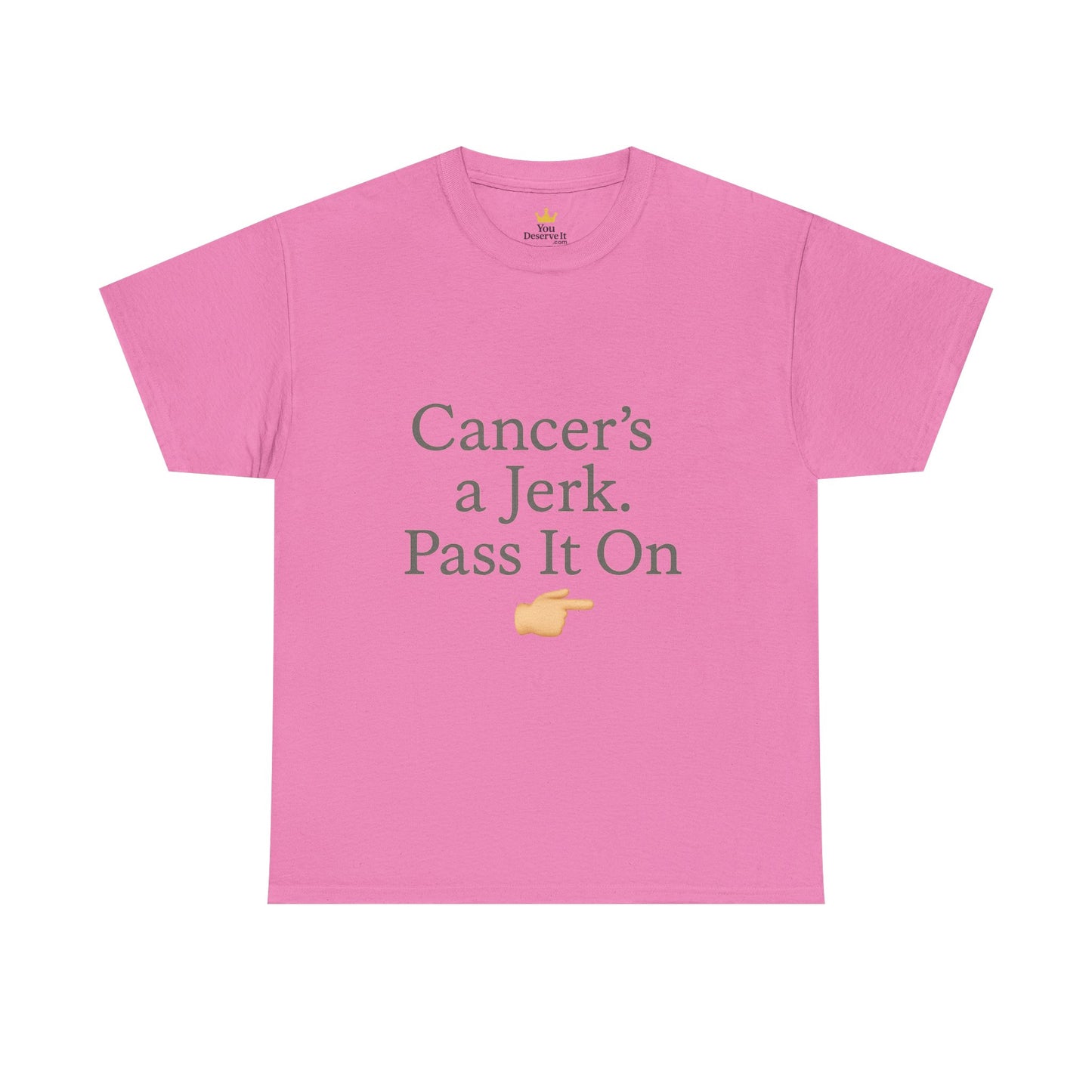 Cancer's a Jerk Shirt | Funny Supportive Awareness T-Shirt with Pointing Emoji