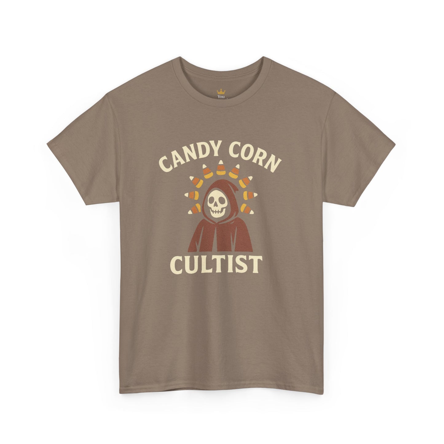 Candy Corn Cultist T-Shirt | Funny Halloween Graphic Tee for Sweet Tooth Fanatics