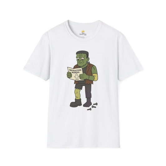 Funny Frankenstein T-Shirt, Unisex Softstyle Tee, Halloween Costume, Horror Movie Lover Gift, Cozy Casual Wear, Graphic Tee
