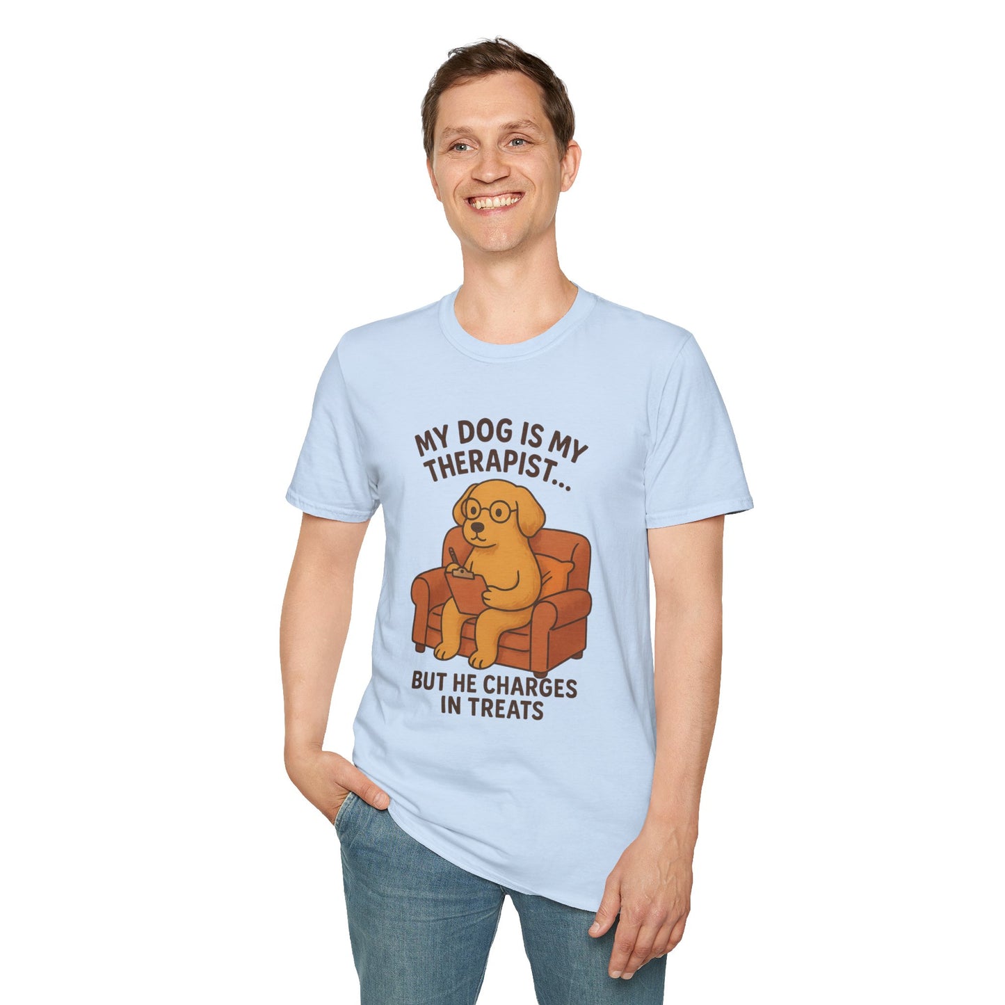 My Dog is My Therapist T-Shirt, Funny Dog Lover Shirt, Pet Owner Gift, Cute Animal Tee, Casual Dog Mom Apparel