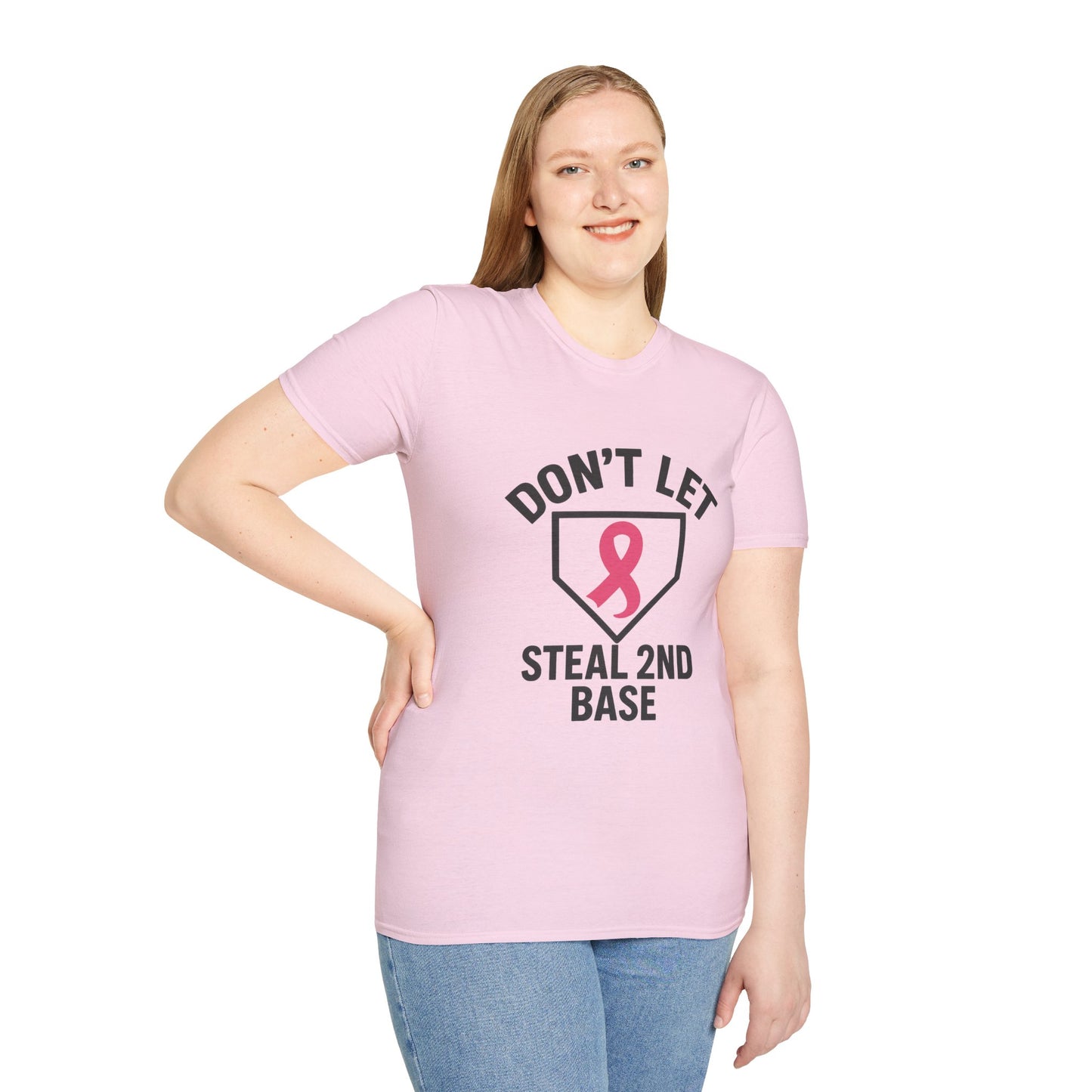 Funny Breast Cancer Awareness Shirt | Don't Let Cancer Steal 2nd Base Tee