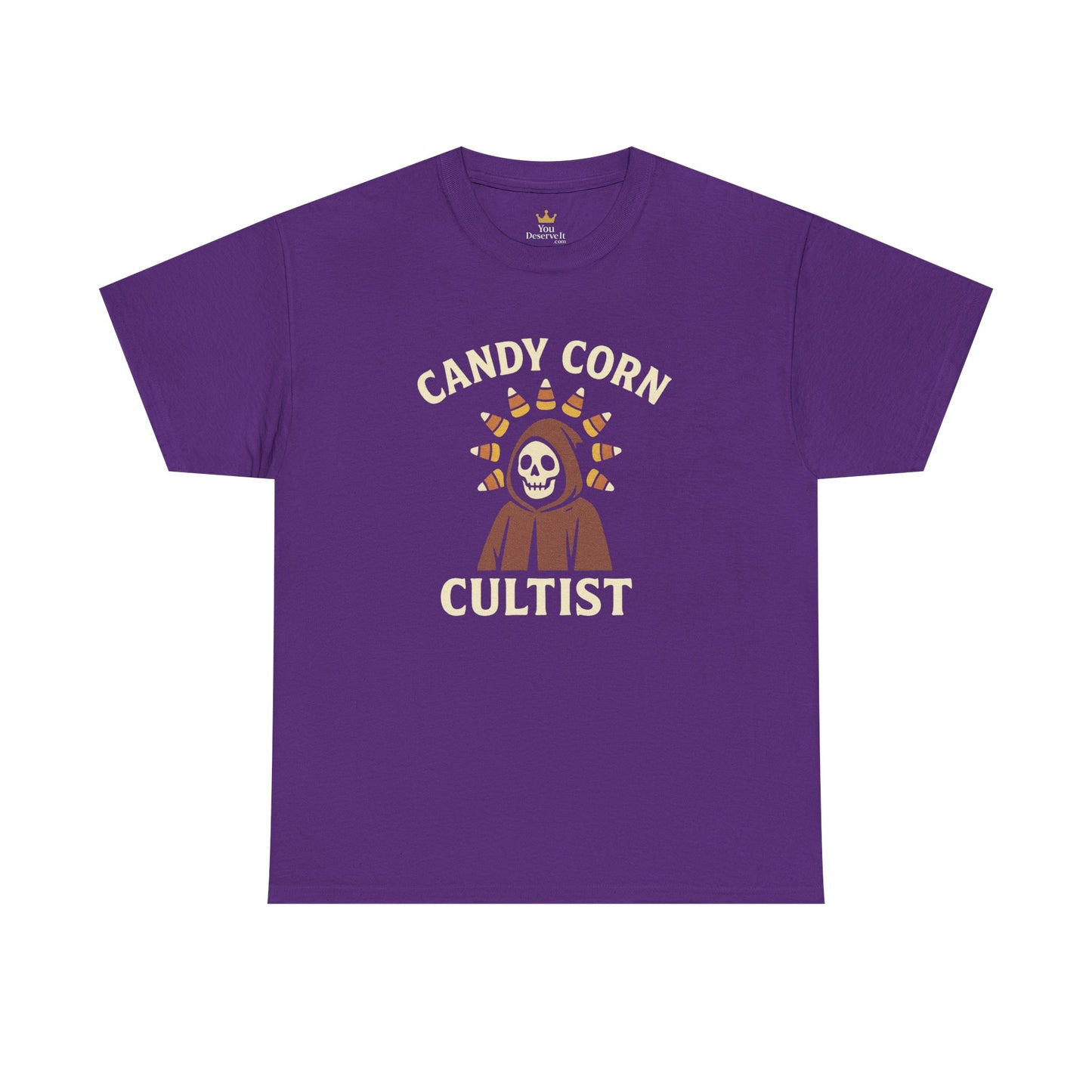 Candy Corn Cultist T-Shirt | Funny Halloween Graphic Tee for Sweet Tooth Fanatics