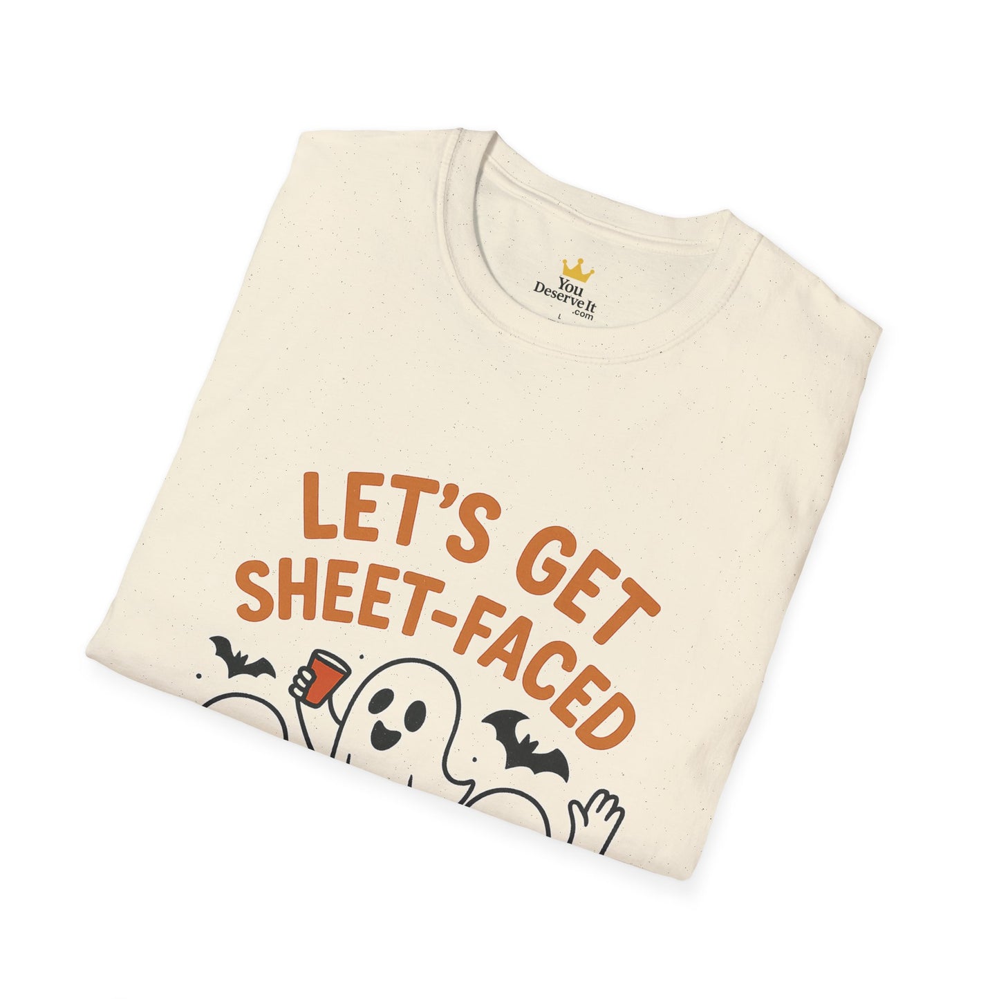 Let's Get Sheet-Faced Ghost Shirt | Funny Halloween Drinking Party Tee
