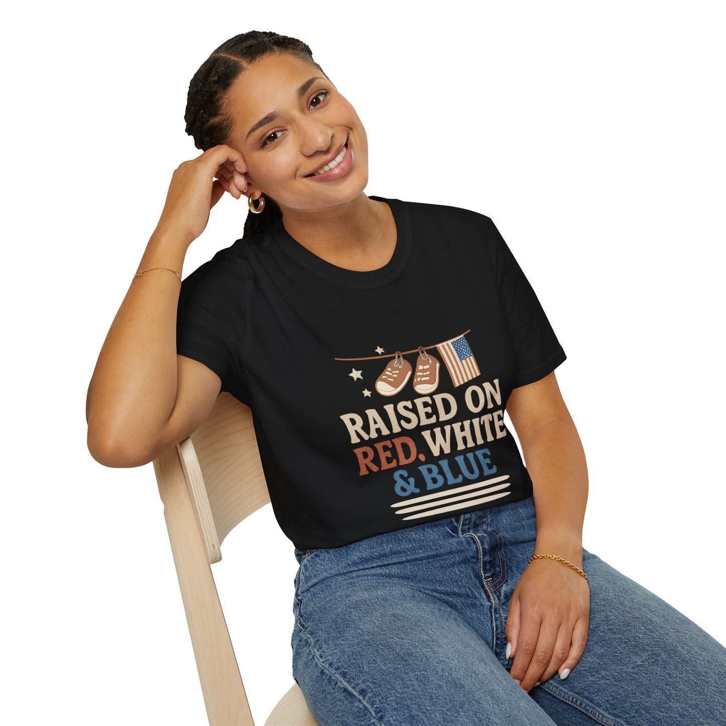 Raised on Red, White & Blue | Vintage Patriotic Tee