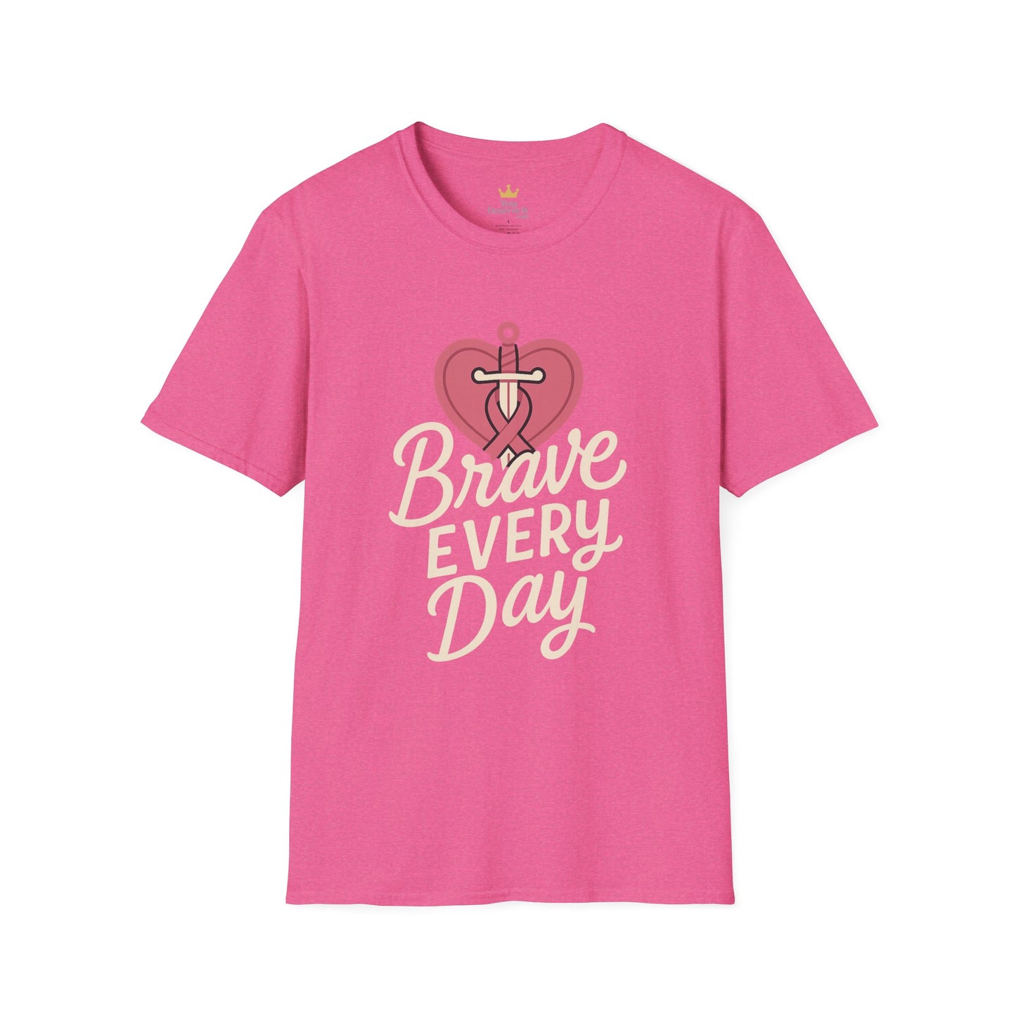 Brave Every Day Shirt | Breast Cancer Awareness Tee with Sword & Ribbon Heart