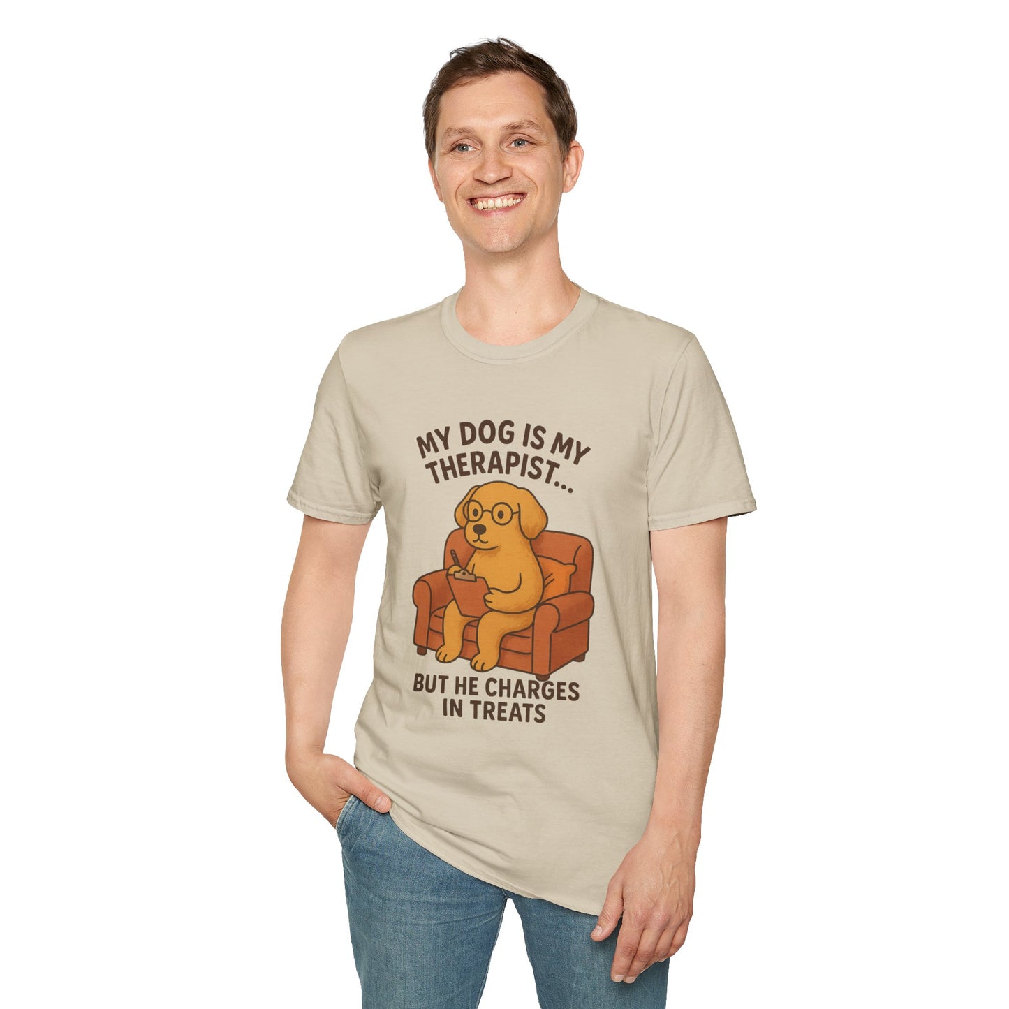 My Dog is My Therapist T-Shirt, Funny Dog Lover Shirt, Pet Owner Gift, Cute Animal Tee, Casual Dog Mom Apparel