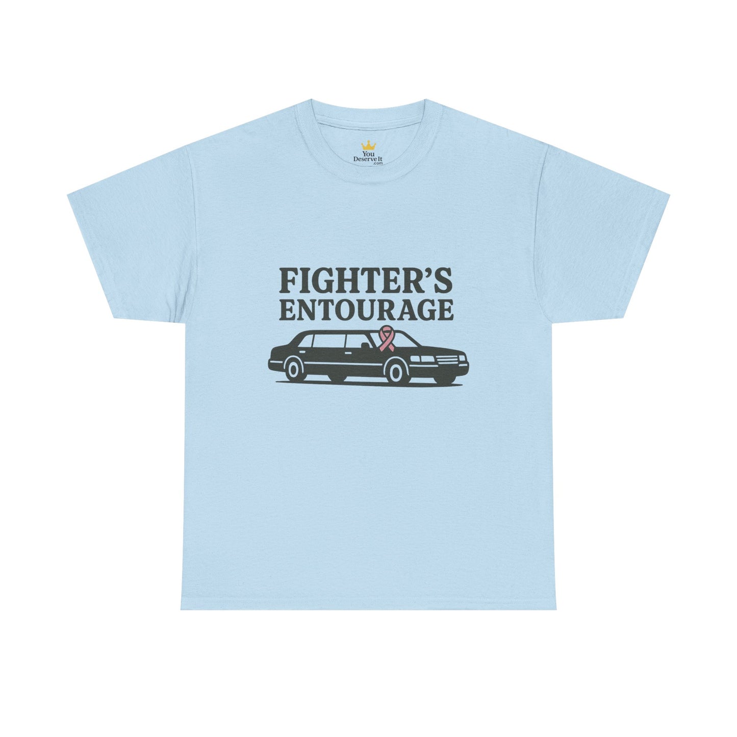 Fighter's Entourage Shirt | Breast Cancer Awareness Tee with Limo and Ribbon Design