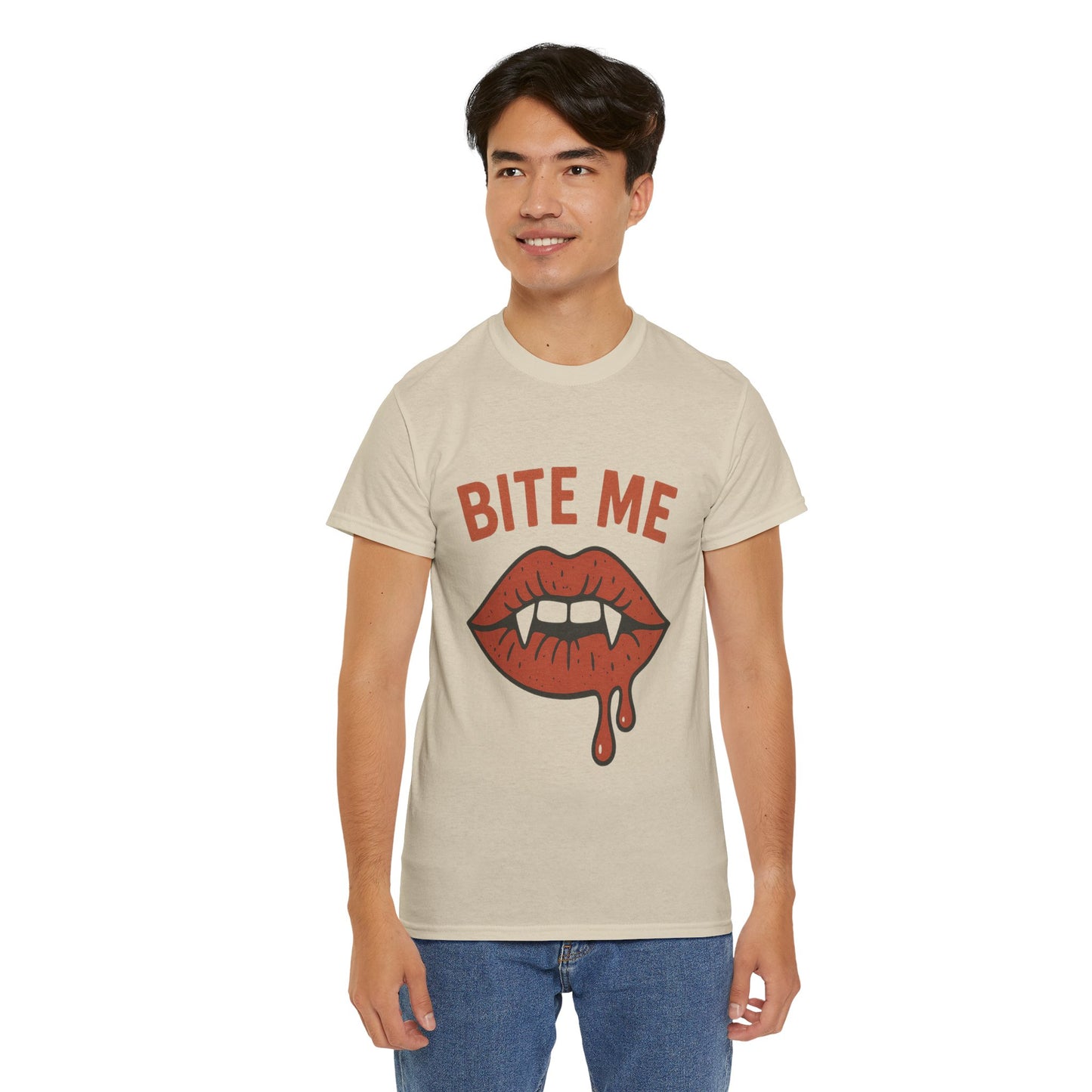 Bite Me Graphic Tee | Unisex Cotton Shirt, Halloween Apparel, Funny T-Shirt, Gothic Style, Trendy Graphic Tee