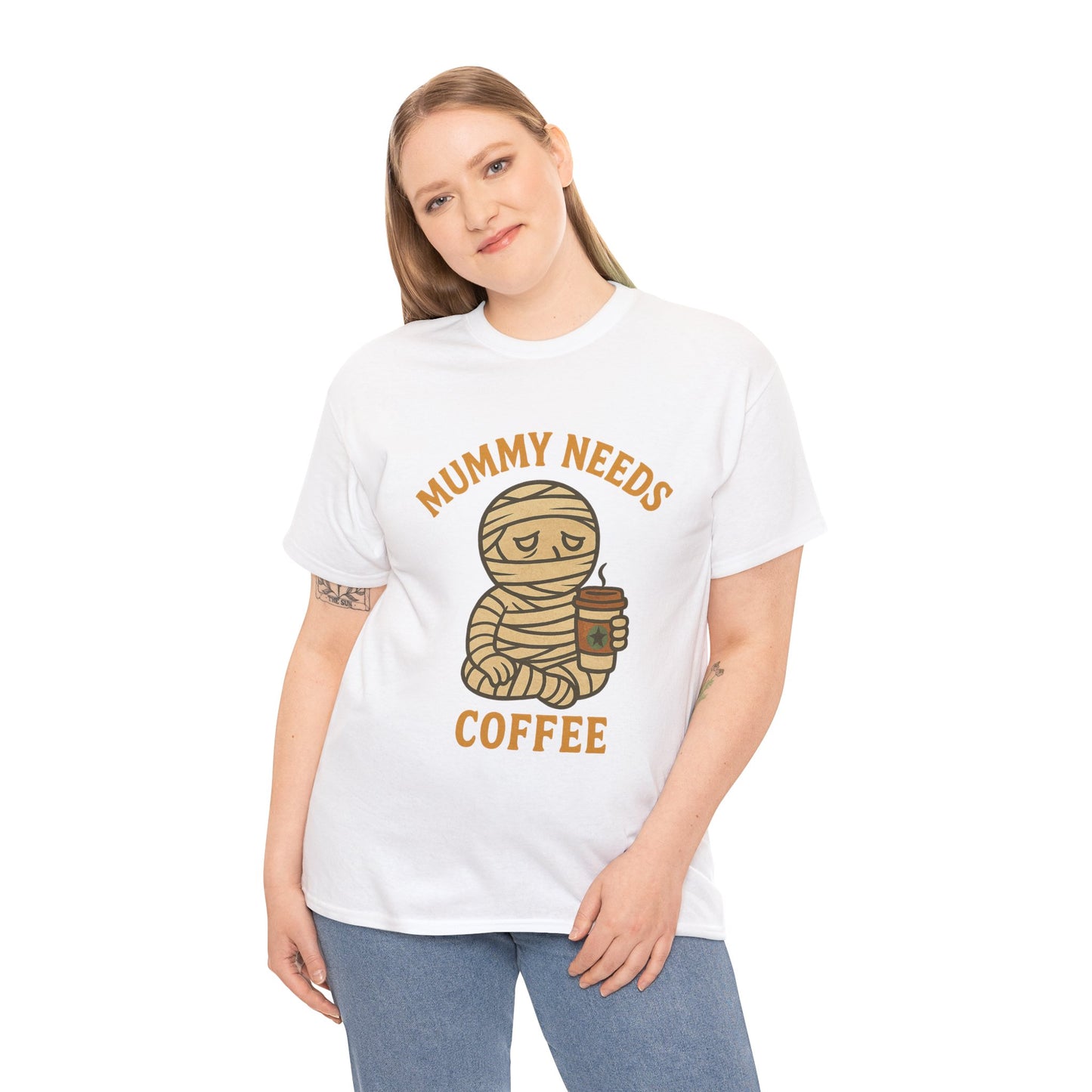Mummy Needs Coffee Shirt | Funny Halloween Tired Mom Tee with Caffeine Theme
