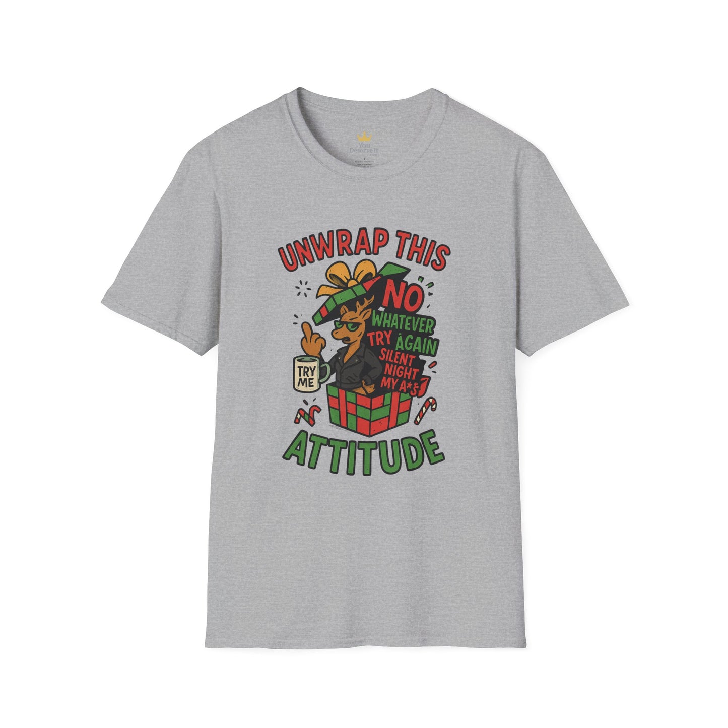 Unwrap This Attitude Christmas Shirt | Funny Sarcastic Holiday Tee | Sassy Anti-Christmas Style