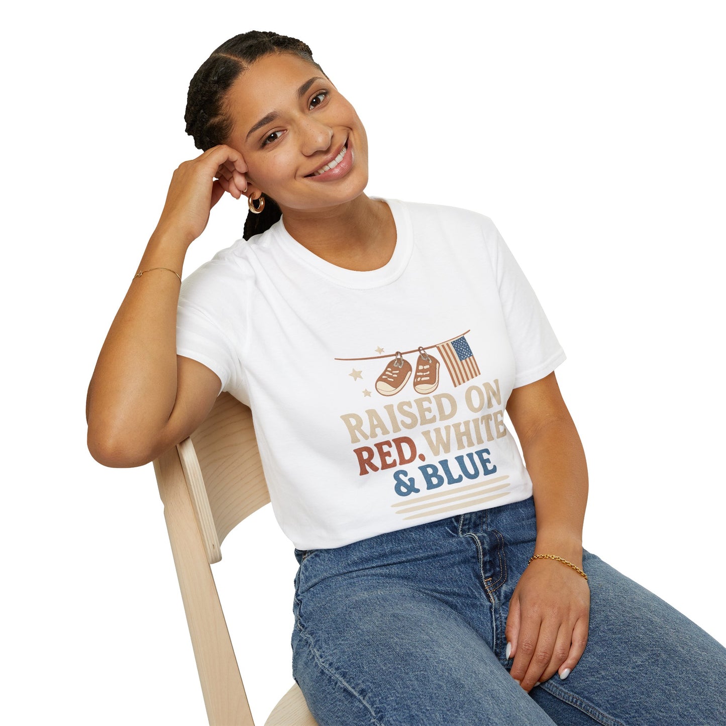 Raised on Red, White & Blue | Vintage Patriotic Tee